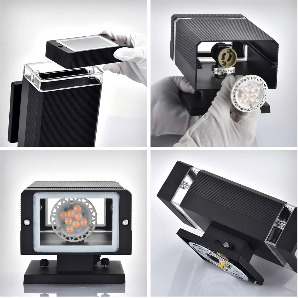 Motion Sensor Outdoor Wall Lights, Dusk to Dawn Exterior Light Fixtures with 3 Modes, Modern Up Down Wall Sconce, Waterproof Aluminum Porch Light for Garage, Patio, Front Door – Matte Black