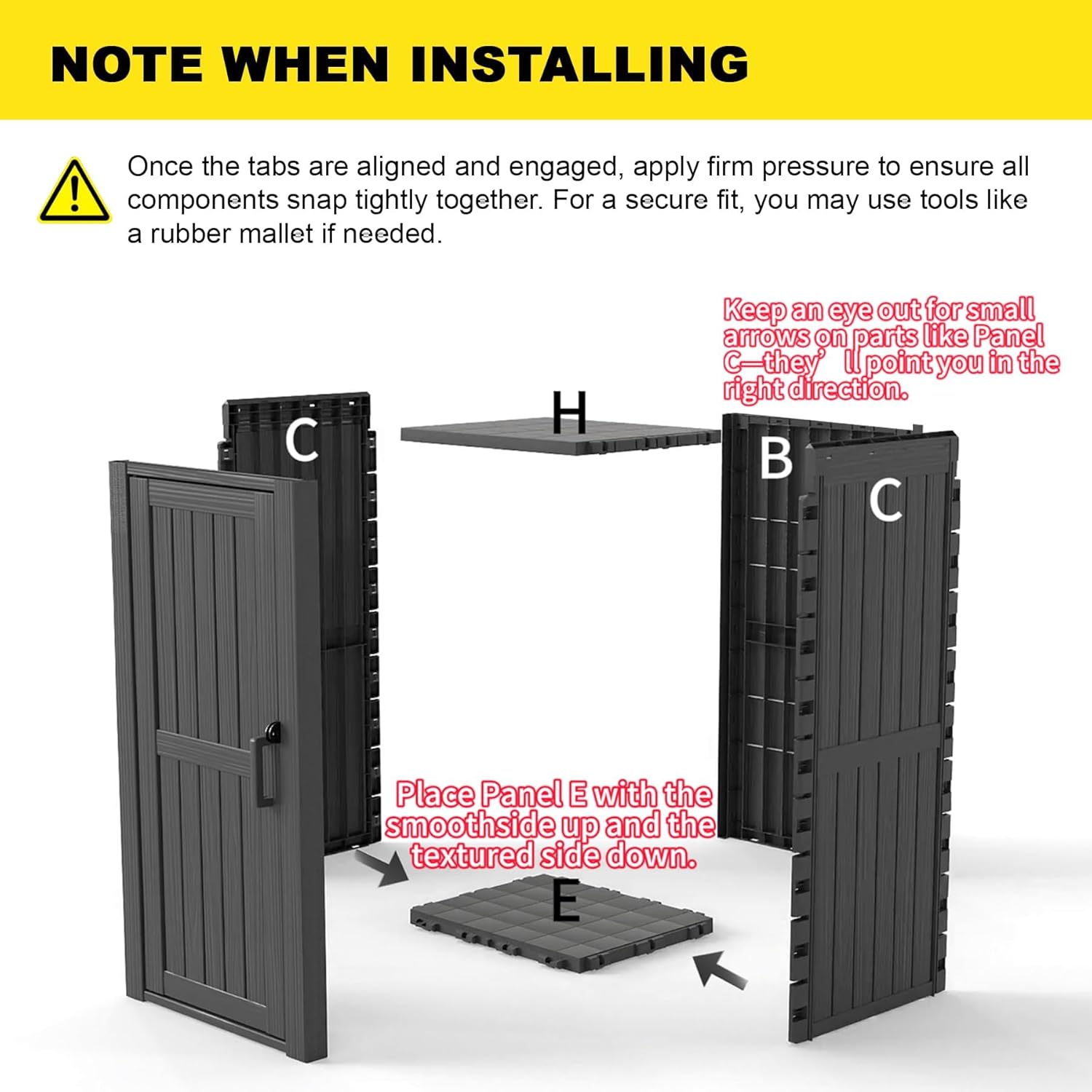 Outdoor Resin Storage Shed, Upgrade Durable Storage Cabinet with Removable Shelves and Lock Ring, Reinforced Floor, All-Weather Construction for Garden Patio Lawn (Black)