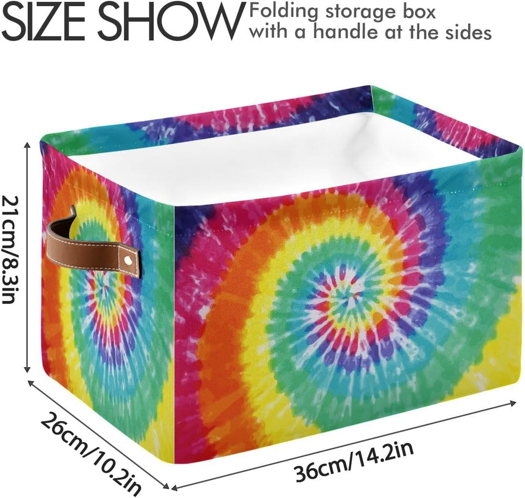 Tie-Dye Rectangular Storage Basket Organizer Bin Shelf Baskets For Clothes Gifts For Home Office Dorm