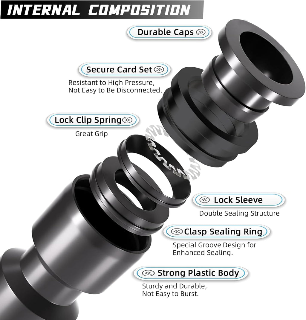10 Pack Quick Connect 1/4" Drip Irrigation Shut Off Valve, Universal Drip Irrigation Tubing Coupling Valve, Leak Free Connector Locking Fitting for Sprinkler or Drip Irrigation System