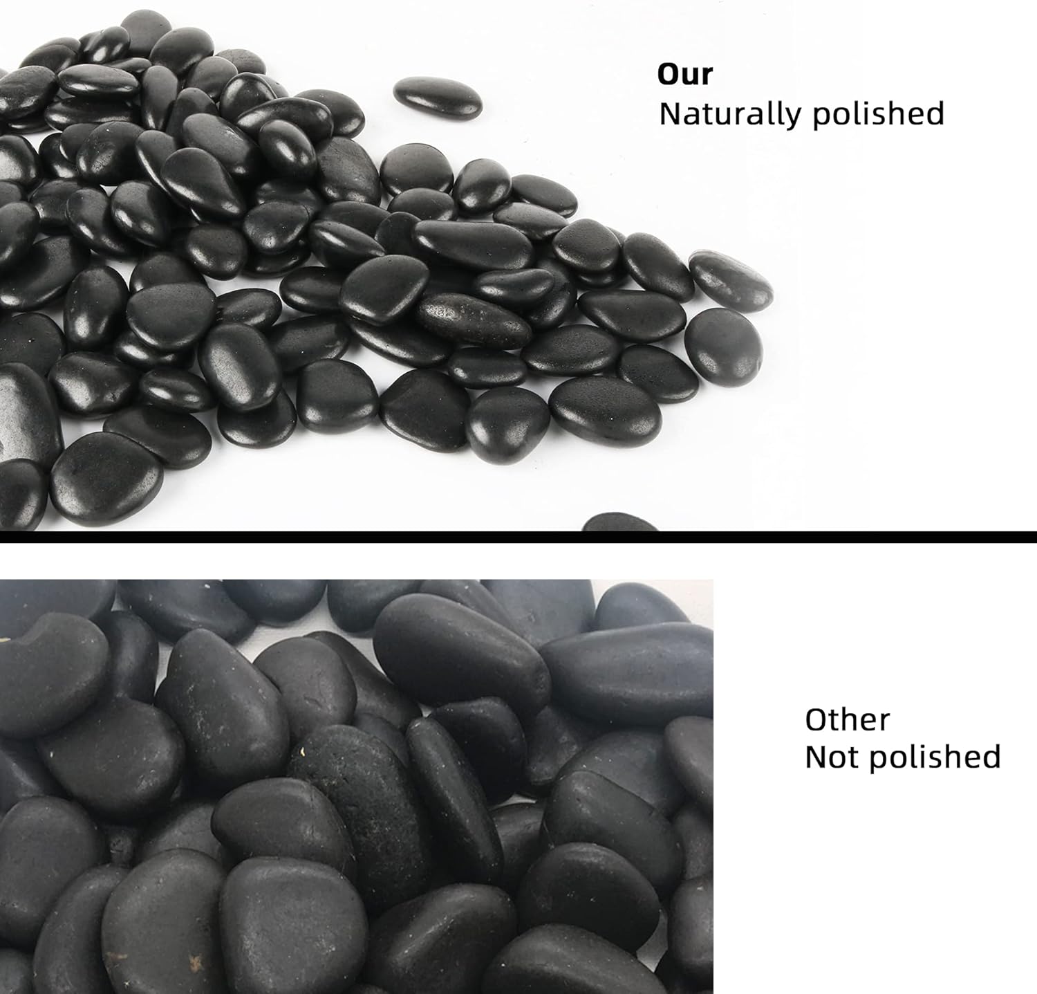 Black Pebbles for Plants 3lb Bulk Bag 0.5"- 1" Aquarium Gravel Decorative Polished Stone Natural River Rocks for Fish Tank…