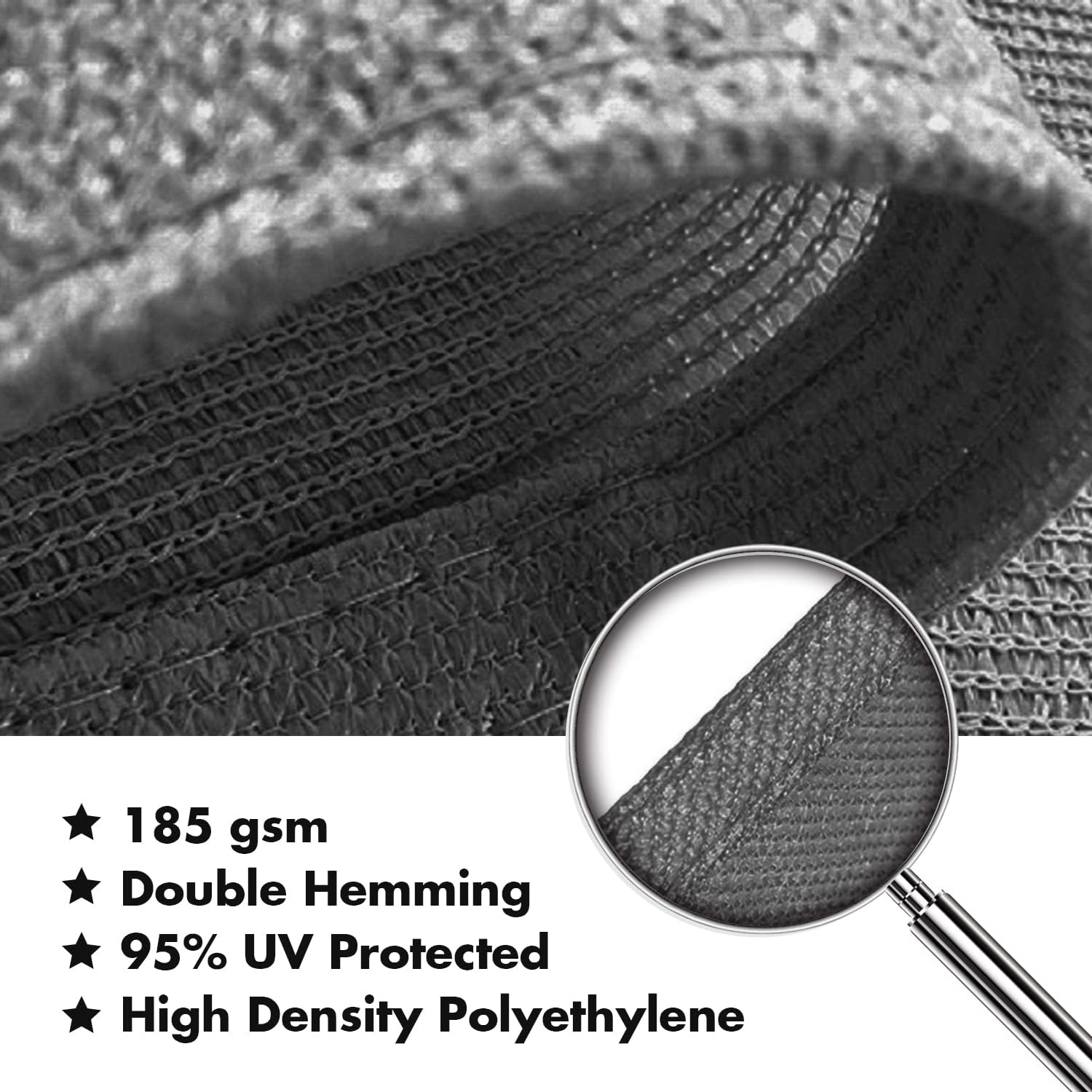 KANAGAWA 14'X14' Dark Gray Custom Size Sun Shade Sail Square UV Block Canopy Cover for Patio Backyard Lawn Garden Outdoor (Customized Available)