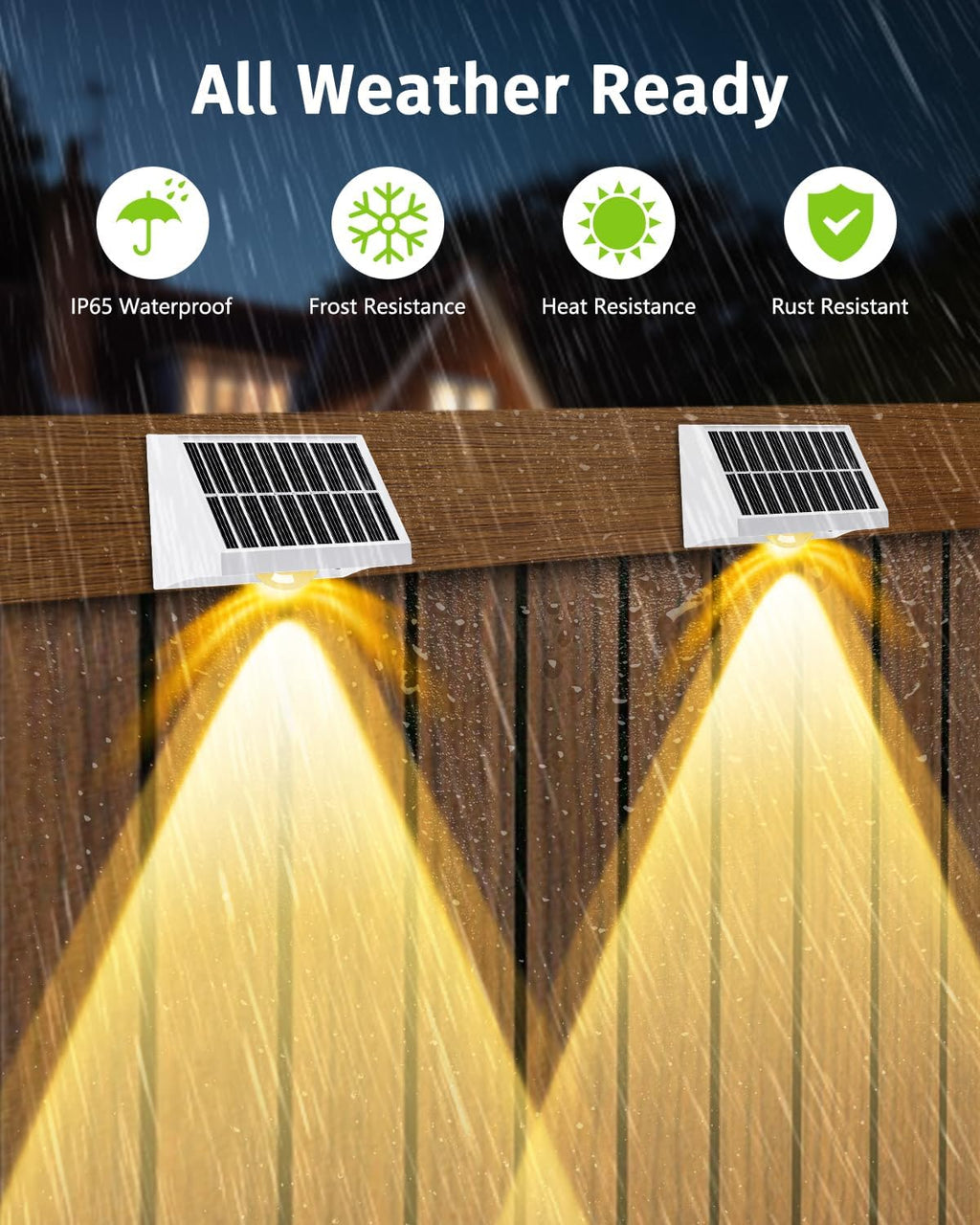 Solar Fence Lights Outdoor Waterproof High Brightness LED Spot Lens Deck Lights 7 Mode Warm & Cool White RGB Solar Powered Wall Lighting Decor for Outside Patio Step Backyard Railing - 12 Pack(White)