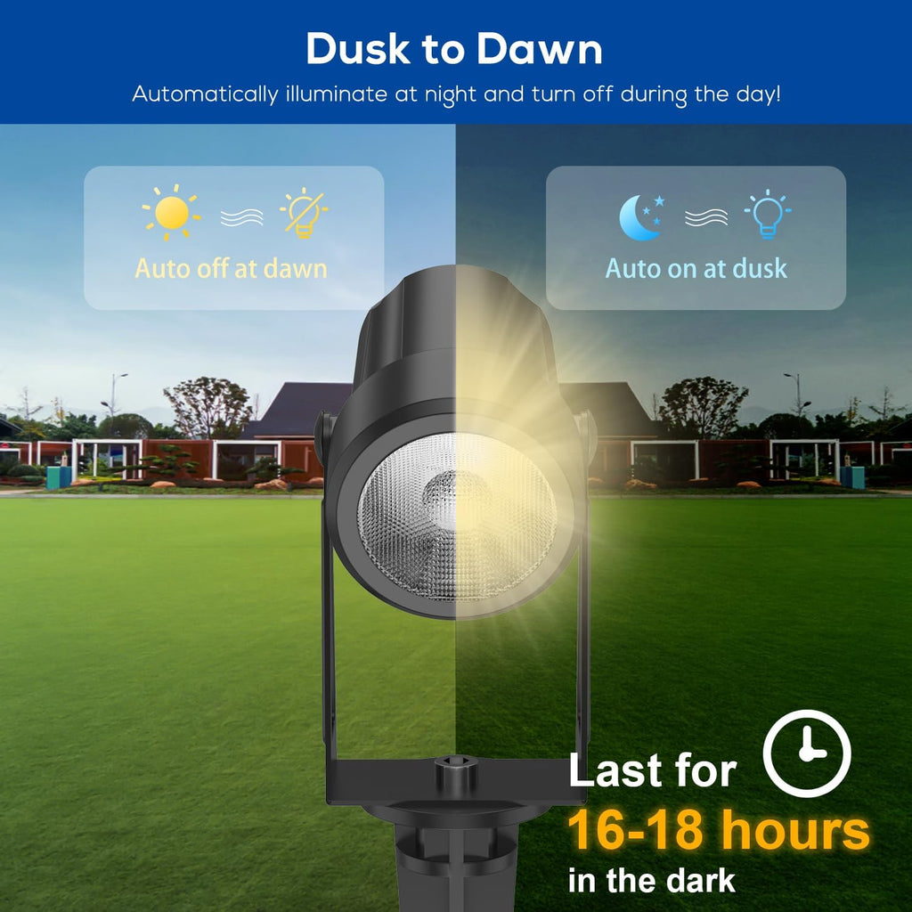 ZYAN Solar Landscape Spotlights Outdoor Waterproof IP65, Bright Solar Powered Garden Yard Spot Lights for Outside Plant, Tree, Pathway, Auto On/Off Wall Lights for Walkway, Lawn, Pool Areas-4 Pack