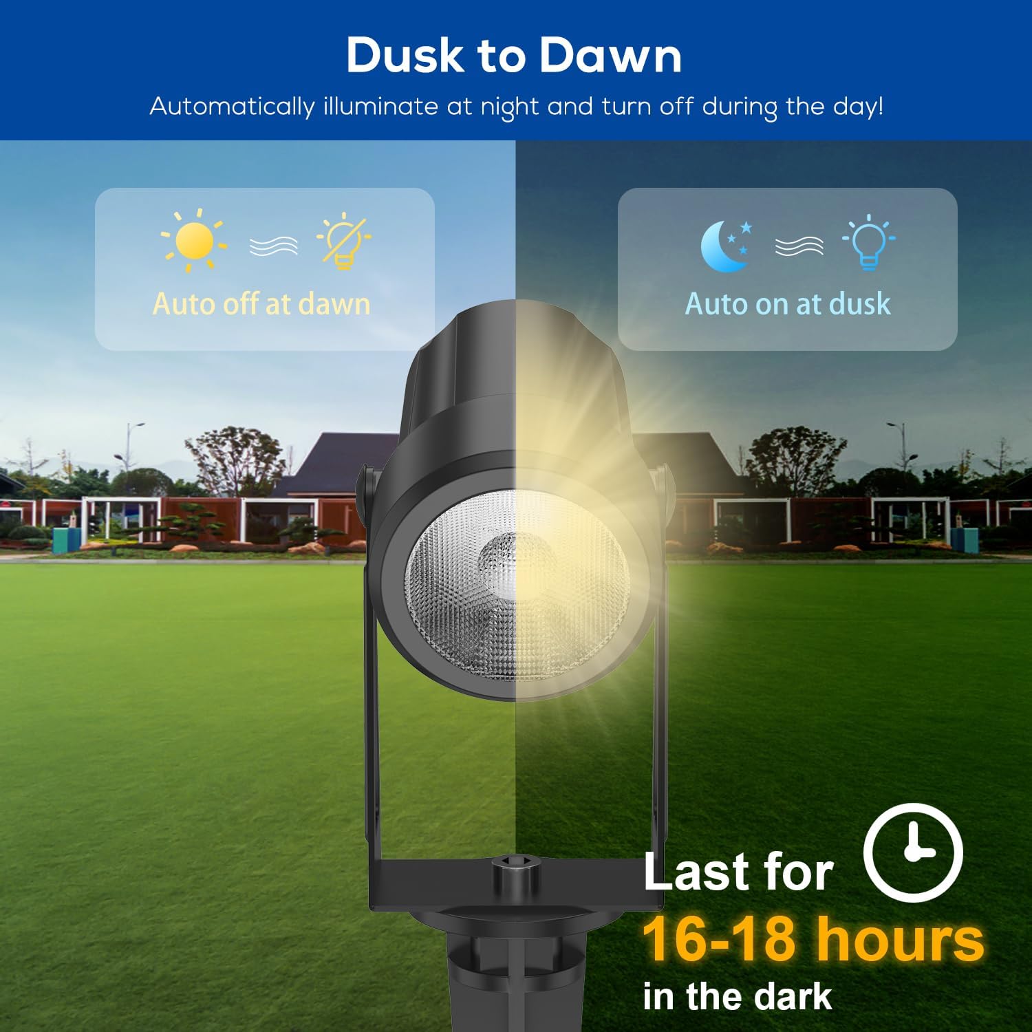 ZYAN Solar Landscape Spotlights Outdoor Waterproof IP65, Bright Solar Powered Garden Yard Spot Lights for Outside Plant, Tree, Pathway, Auto On/Off Wall Lights for Walkway, Lawn, Pool Areas-4 Pack