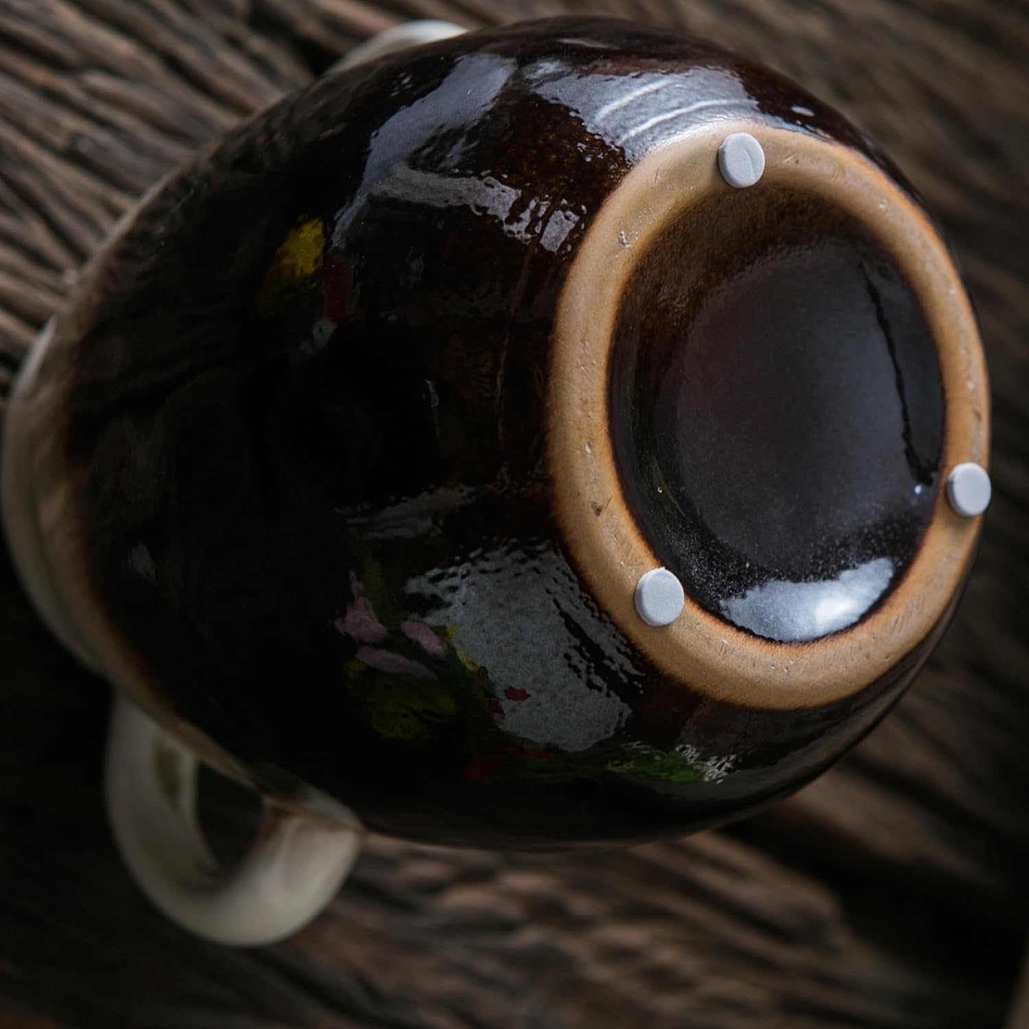 White Gradient Ceramic Vase with 2 Handles, Modern Farmhouse Decor, Rustic Terracotta Pottery, Decorative Flower Vases, Clay Small Vase, Centerpiece for Dining Table - 7 Inch Tall