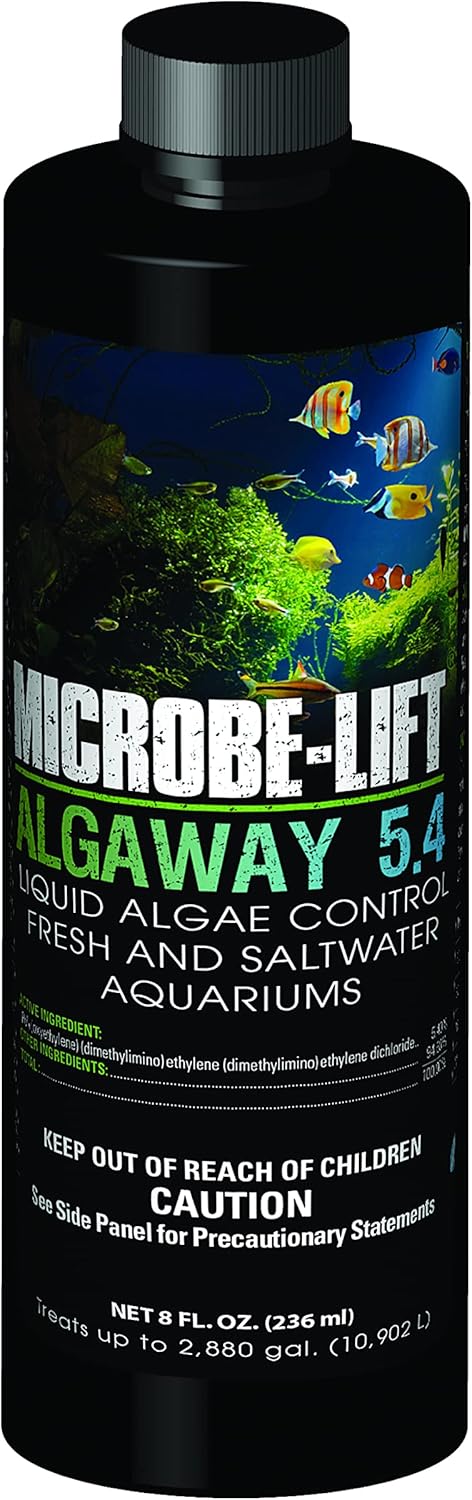 MICROBE-LIFT ALGAA08 ALGAWAY 5.4 Algae Control for Fresh and Salt Water Home Aquariums, 8 Ounces