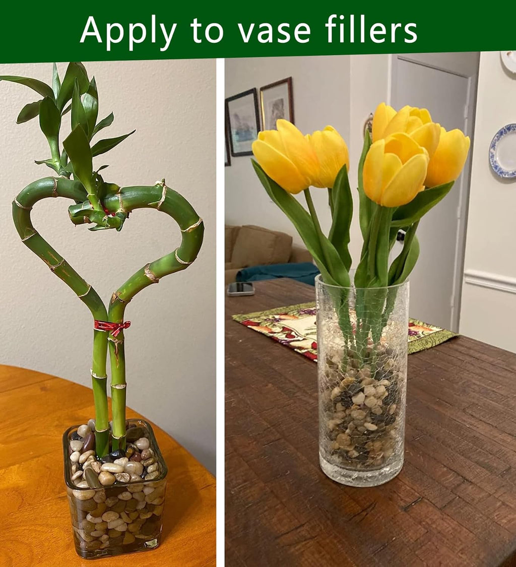 Voulosimi River Rock Stones, Natural Decorative Polished Mixed Pebbles Gravel,Outdoor Decorative Stones for Plant Aquariums, Landscaping, Vase Fillers (9 LB, Mixed Colors)