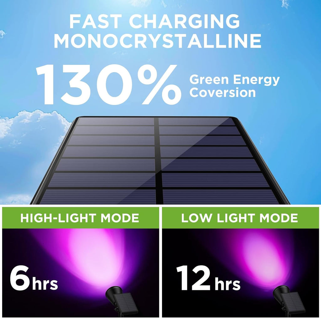 InnoGear Solar Lights Outdoor Waterproof Solar Garden Light for Outside Yard Landscape Lighting Pathway Spot Lights Spotlight Wall Light Auto On/Off, Pack of 4 (Red, Green, Violet Purple, Blue)