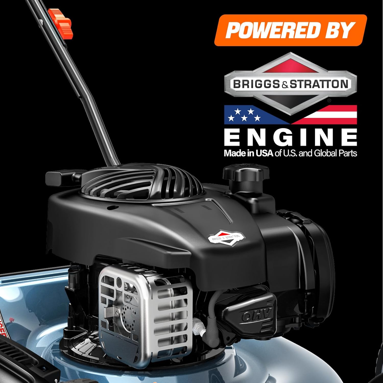 SENIX LSPG-M3 21-Inch Gas Push Lawn Mower with 125 cc 4-Cycle Briggs & Stratton Engine, 2-in-1,Mulching and Side Discharge, 6-Position Dual Lever Height Adjustment