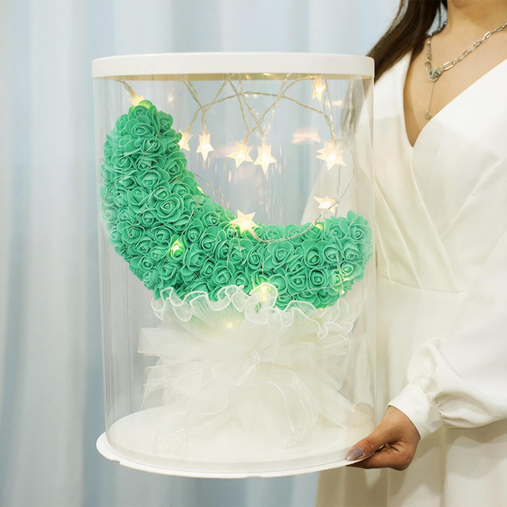 500 Pcs 1.4 Inch Mini Artificial Flowers Head Bulk 5 in 1 Set Faux Foam Fake Small Rose Tiny Baby Flores Bouquet Cake Gift Home Decoration DIY Craft (Teal Green)