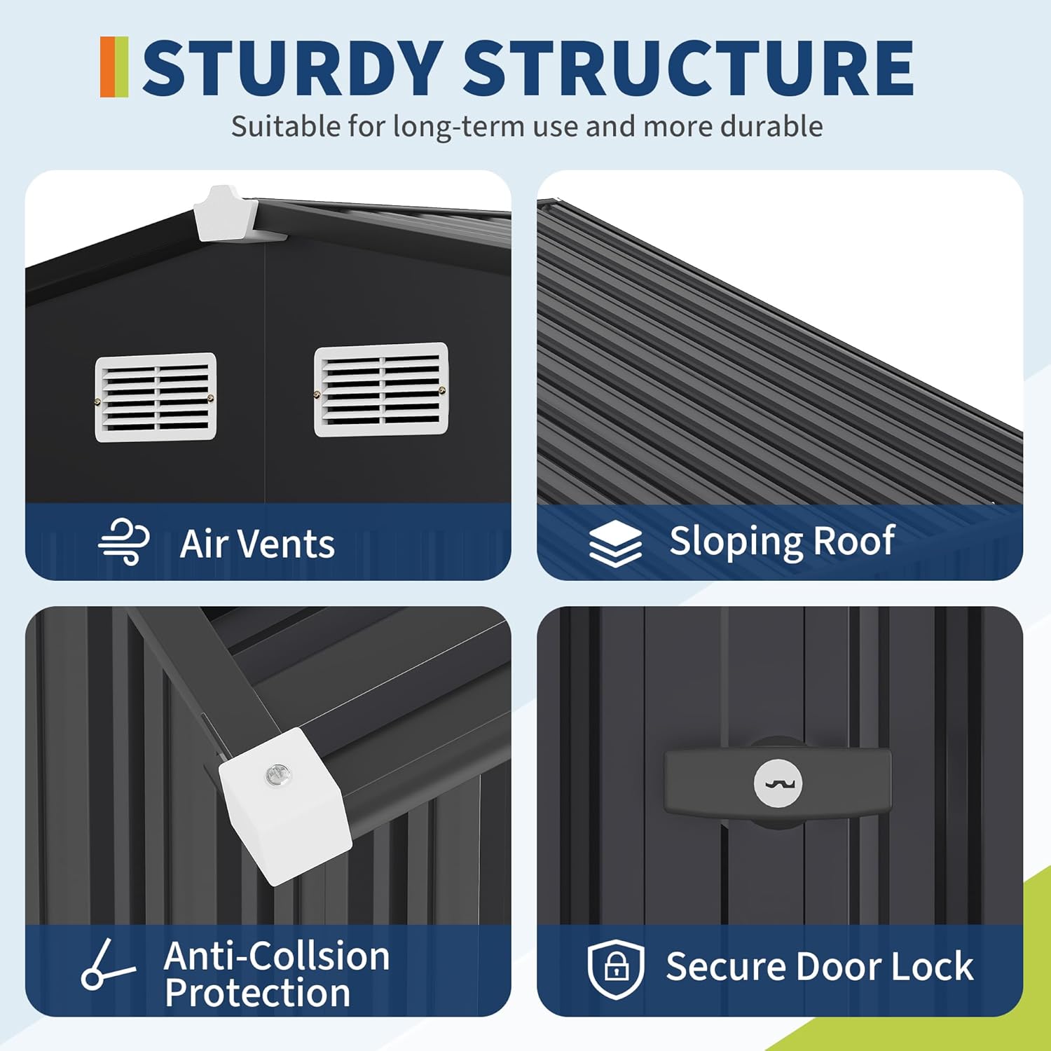 6x8 FT Metal Storage Sheds Outdoor with Floor, Metal Yard Sheds Garden Shed Kit, MetalTool Shed with Lockable Door, Metals UtilitySheds Buildings with Air Vent for Backyard Garden Patio Lawn