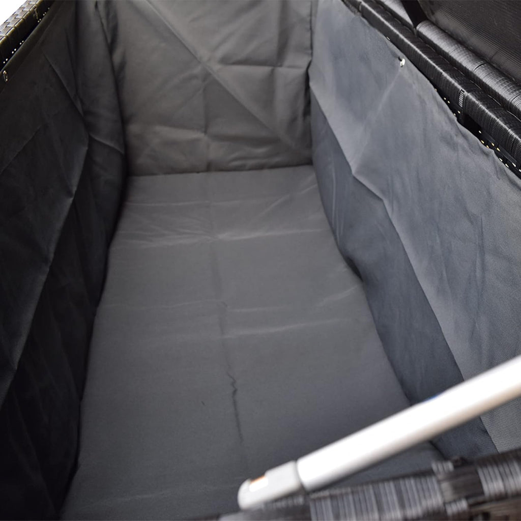 Oakland Living Dark Black Indoor and Outdoor Balcony Patio Deck Porch Pool 113 Gallon Wicker Storage Box Trunk Bin with Metal Frame