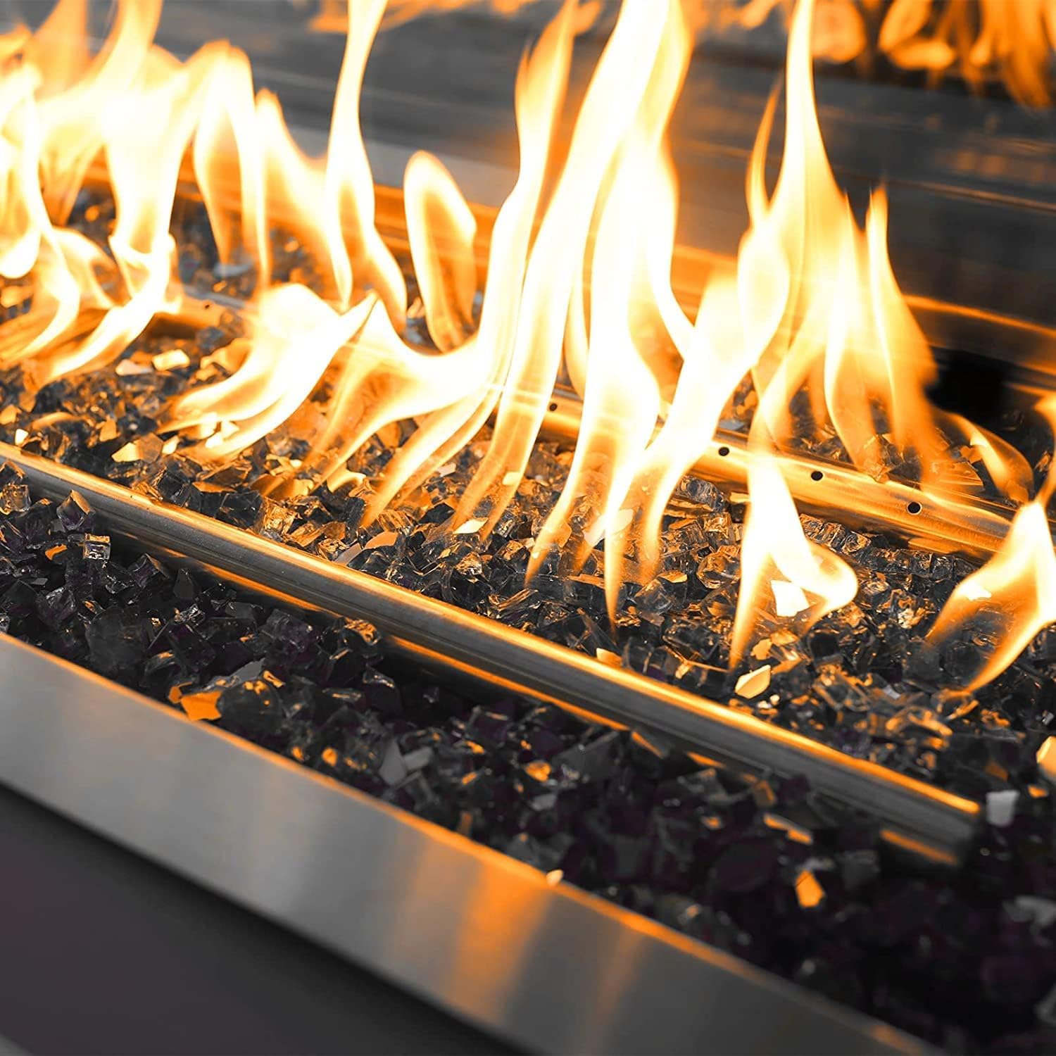 Mr. Fireglass 10 Pounds Fire Glass - 1/4 Inch High Luster Reflective Tempered Glass Rocks for Fireplace Fire Pit Table and Landscaping, Onyx Black