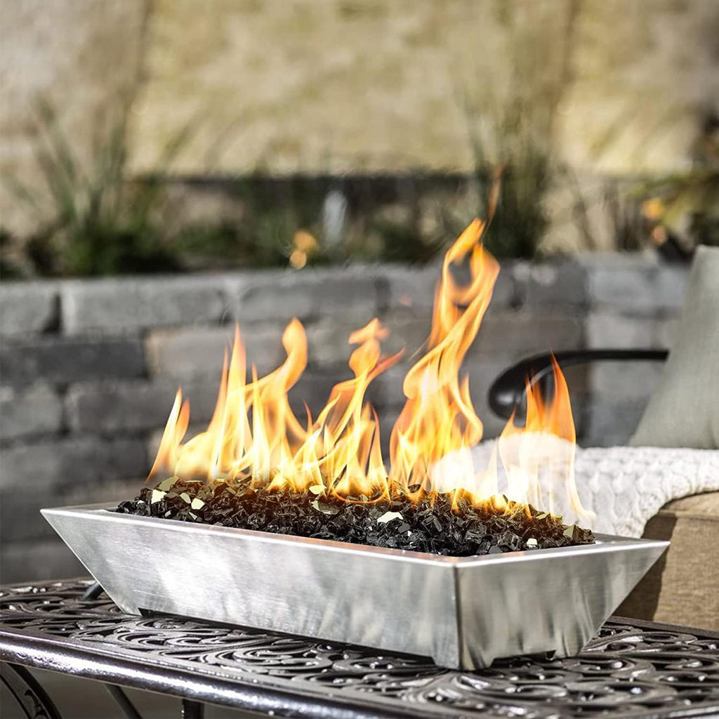 Mr. Fireglass 10 Pounds Fire Glass - 1/2 Inch High Luster Reflective Tempered Glass Rocks for Fireplace Fire Pit Table and Landscaping, Onyx Black