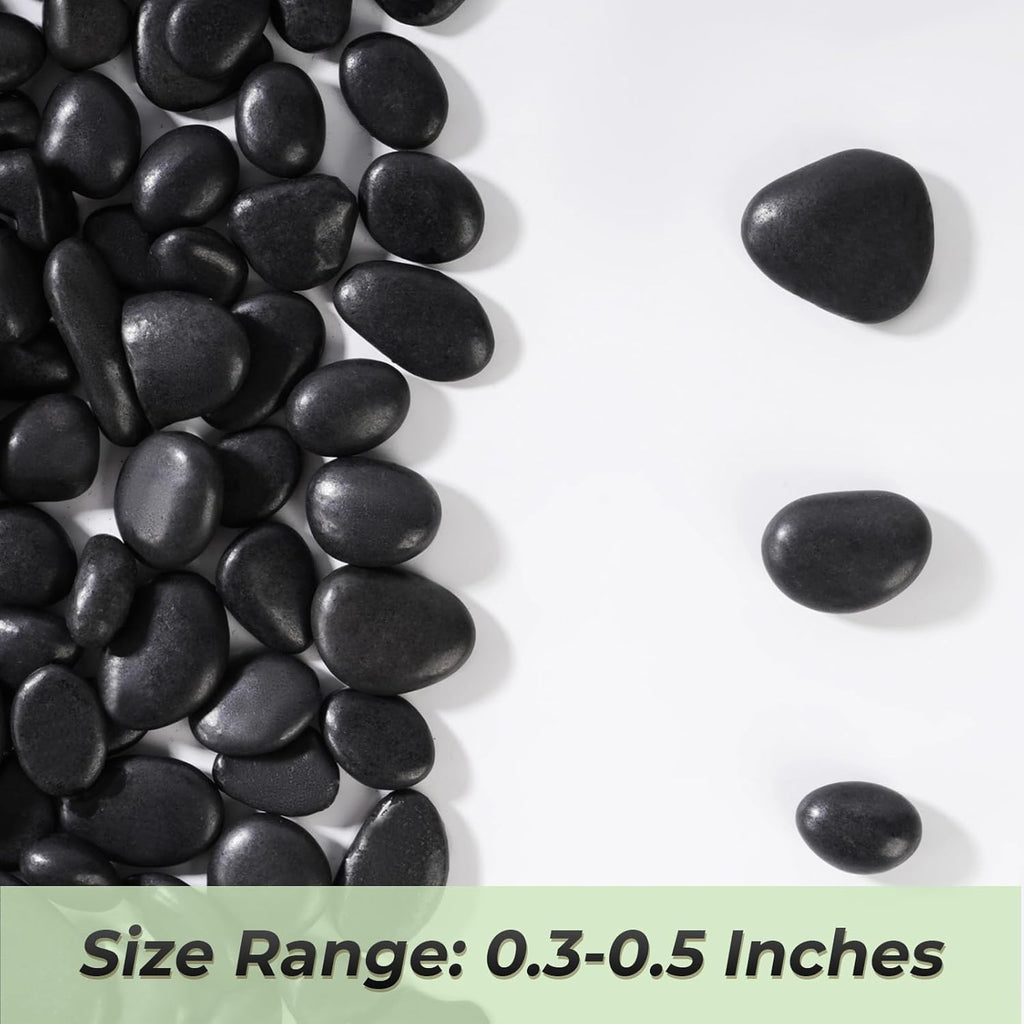 SIDONG 10 LB Black River Rocks, 0.3-0.5 Inches High Polished Pebbles for Indoor Plants, Aquarium Rocks Used in Fish Tank, Decorative Stones for Plants, Vases, Home Décor, Crafting, Garden Landscaping