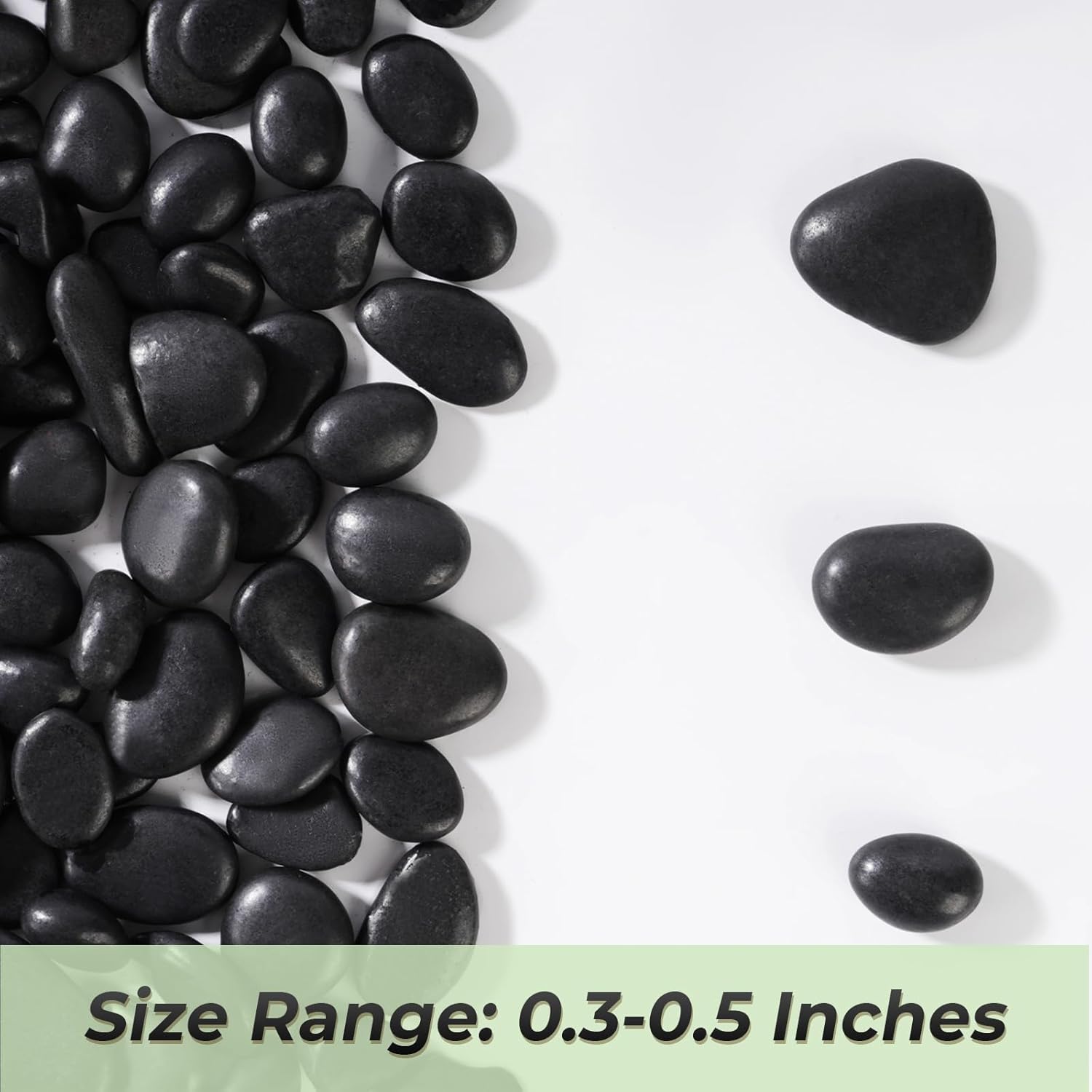 SIDONG 10 LB Black River Rocks, 0.3-0.5 Inches High Polished Pebbles for Indoor Plants, Aquarium Rocks Used in Fish Tank, Decorative Stones for Plants, Vases, Home Décor, Crafting, Garden Landscaping