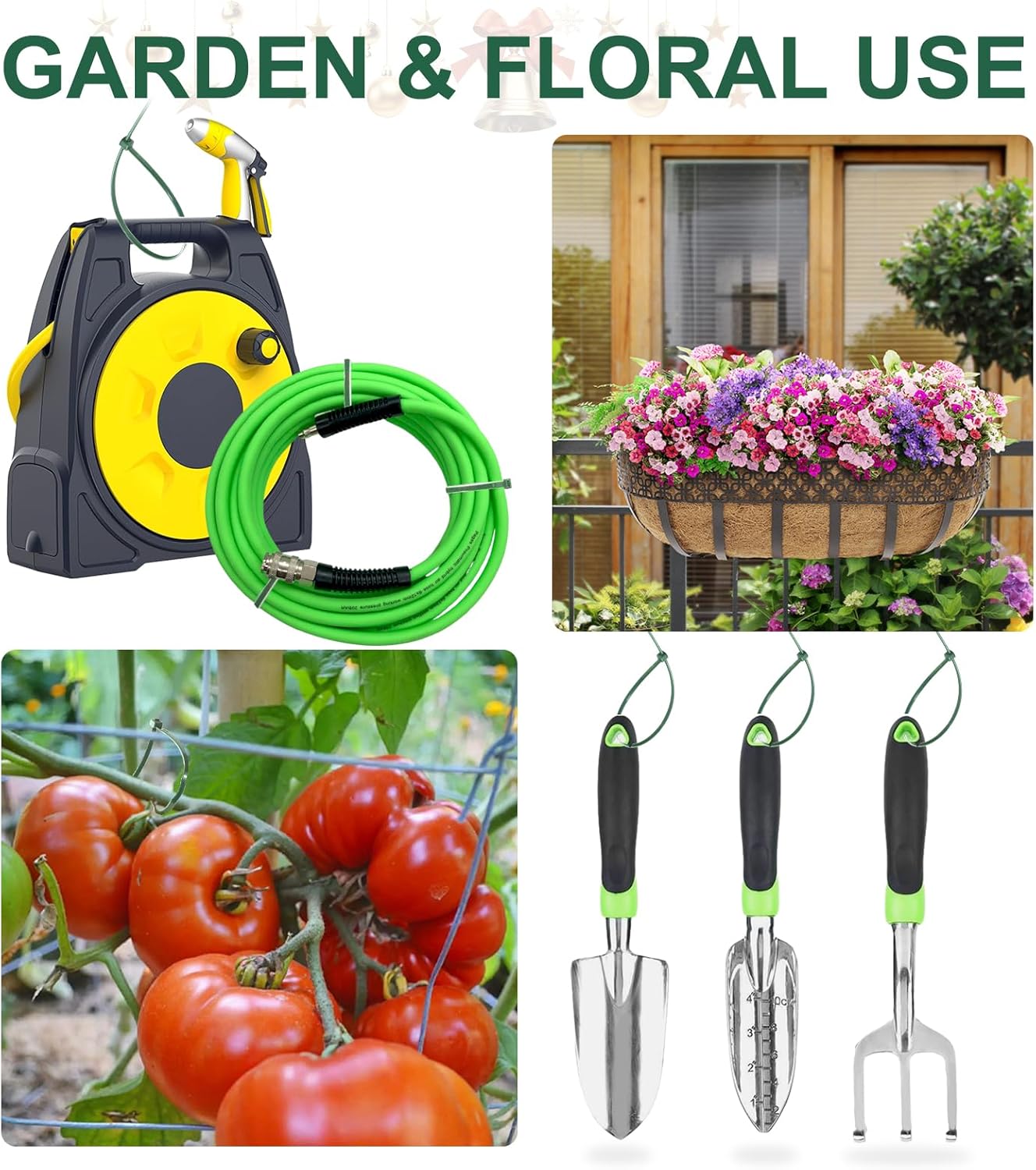 Green Zip Ties Assorted Sizes (4"+6"+8"+12"), 400 Pack, Cable Ties UV Resistant for Garden, Plants, Fence, Holiday Lights, Yakobela