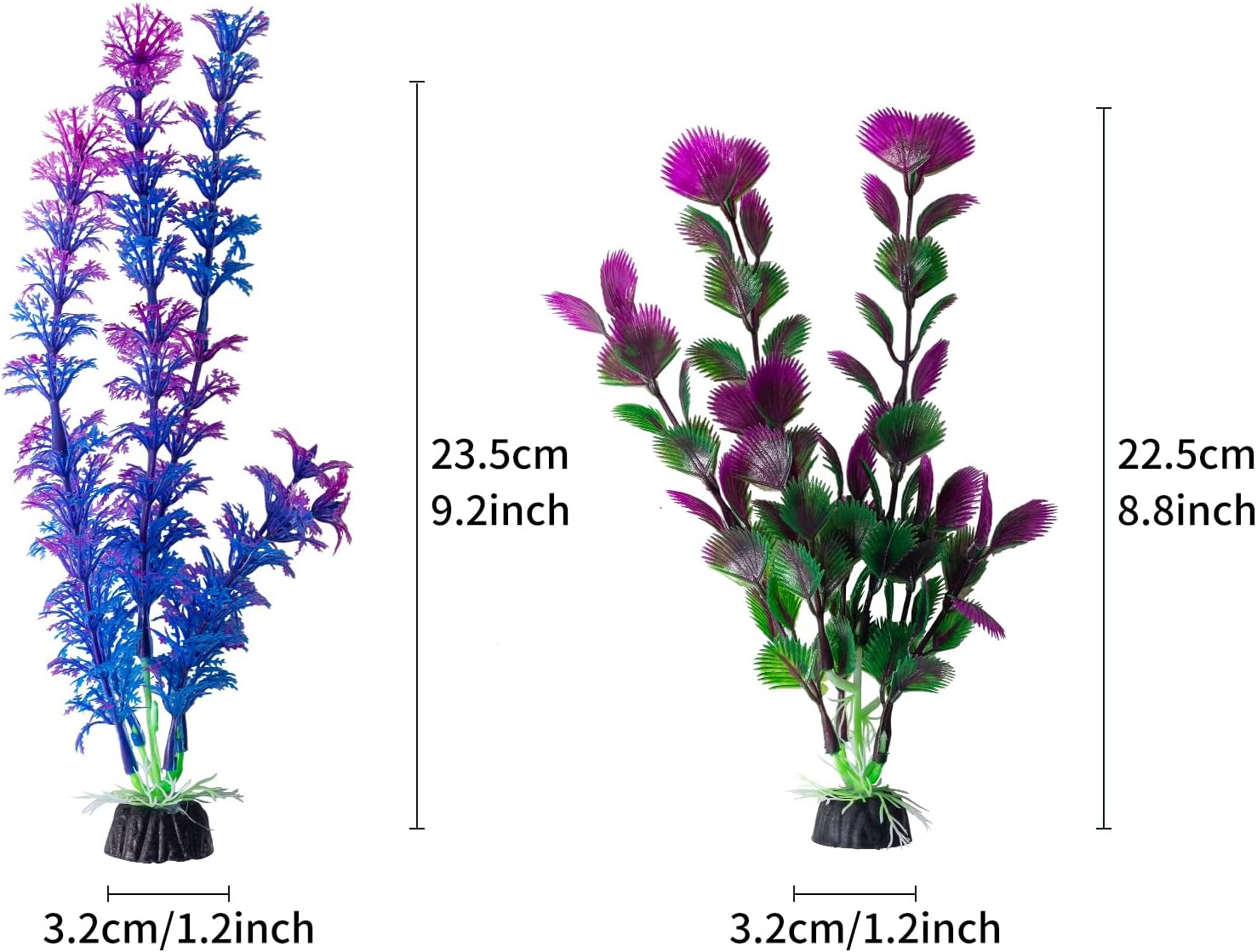 COMSUN 10 Pack Artificial Aquarium Plants, Small Size 4 inch Approximate Height Fish Tank Decorations Home Décor Plastic Purple