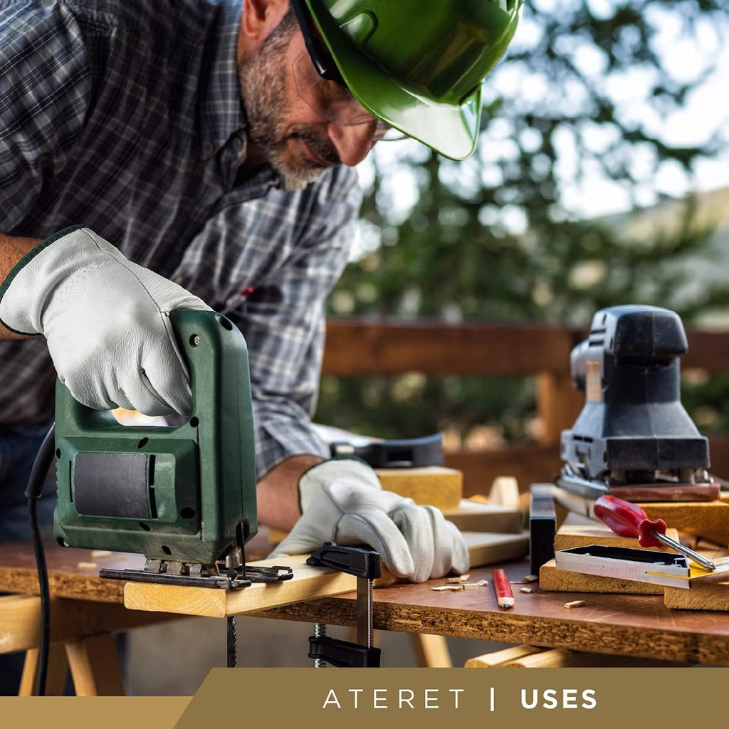 ATERET 36 Pairs 2X-Large Heavy Duty Durable Cowhide Leather Work Gloves I Driver Gloves for Truck Driving, Warehouse, Gardening, Farming