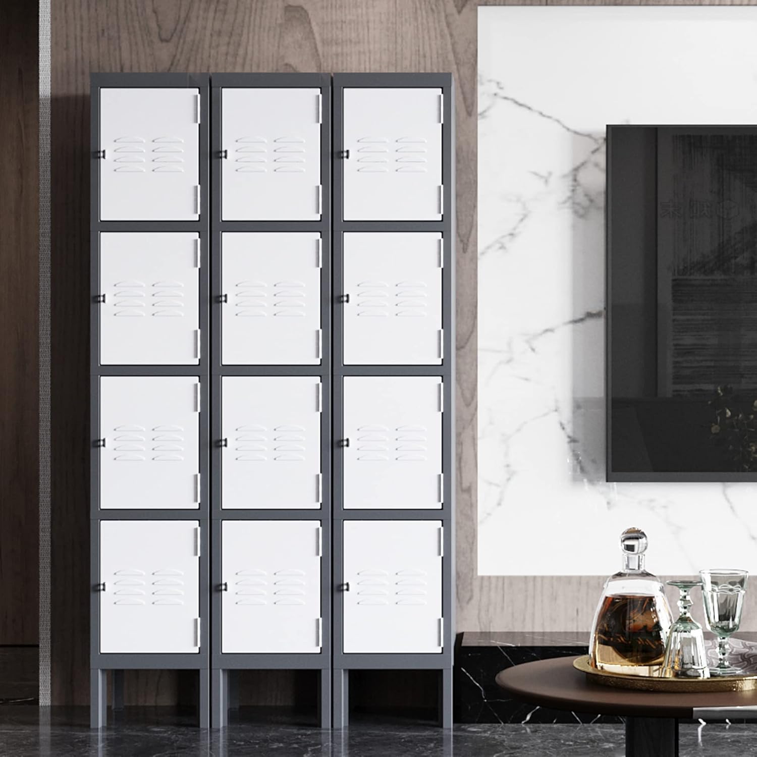 Letaya Storage Locker,5 Door Employees Metal Cabinet with Lock for School Gym Home Office Staff 66" H X 12" W X 12" D