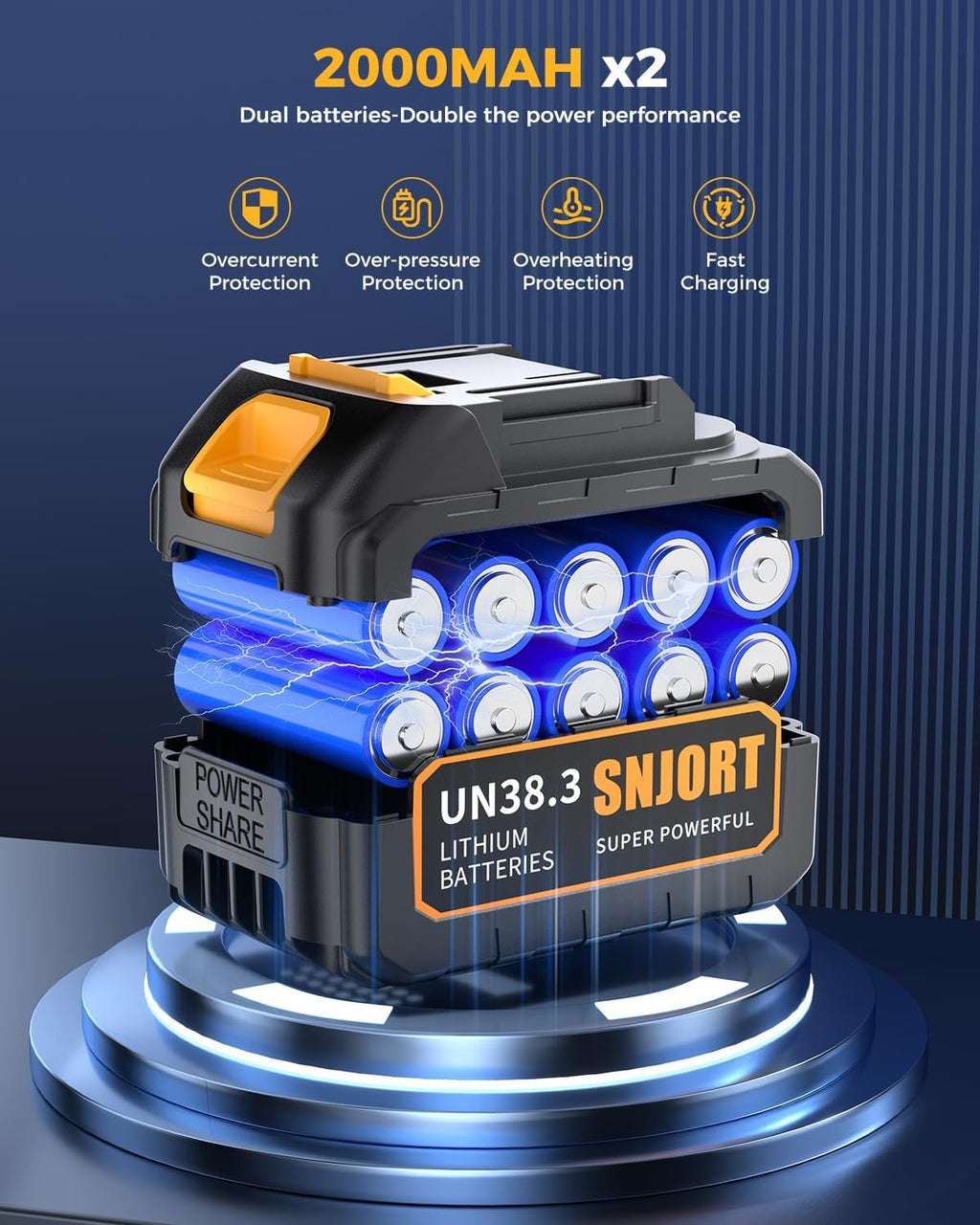 Leaf Blower Cordless with Battery and Charger, 800,000 RPM, Lightweight Handheld Design,Blower for Patio Cleaning,car Blowing Water, Lawn Care, Blowing Leaves and Dust (Bright Yellow)