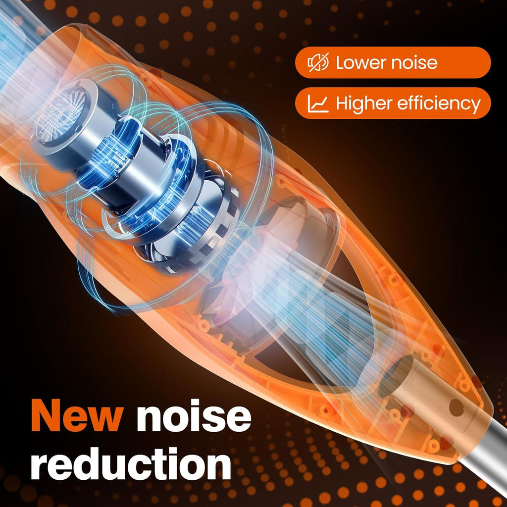 Leaf Blower Cordless with Battery and Charger, 290000 RPM, Folding & Lightweight Turbo Jet Blower for Lawn, Yard, Sidewalk Cleaning-(Orange)