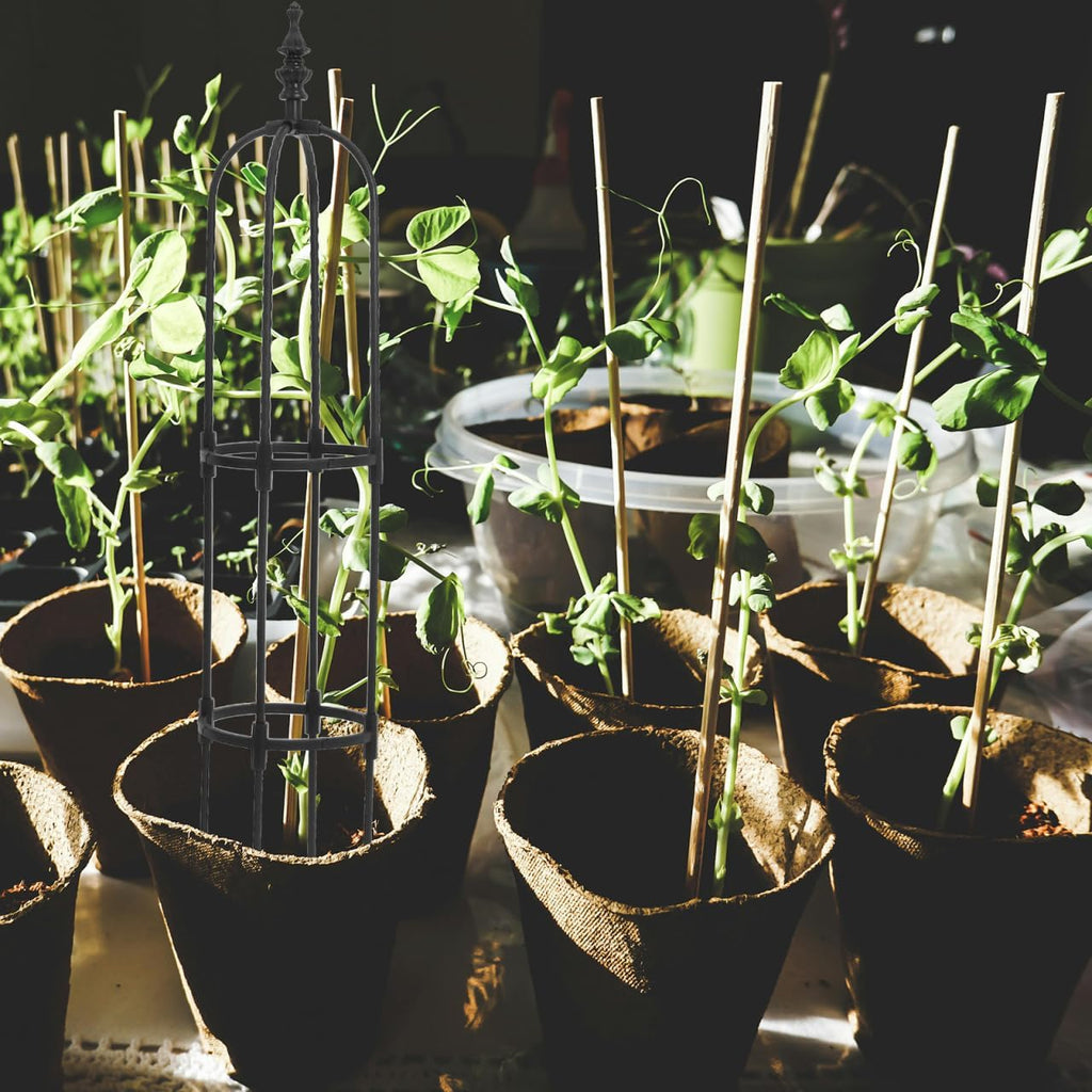 Metal Garden Trellis for Climbing Plants 8mm Outdoor Support Frame for Vines and Flowers Adjustable Height Garden Obelisk for Potted Plants for Tomatoes and Roses