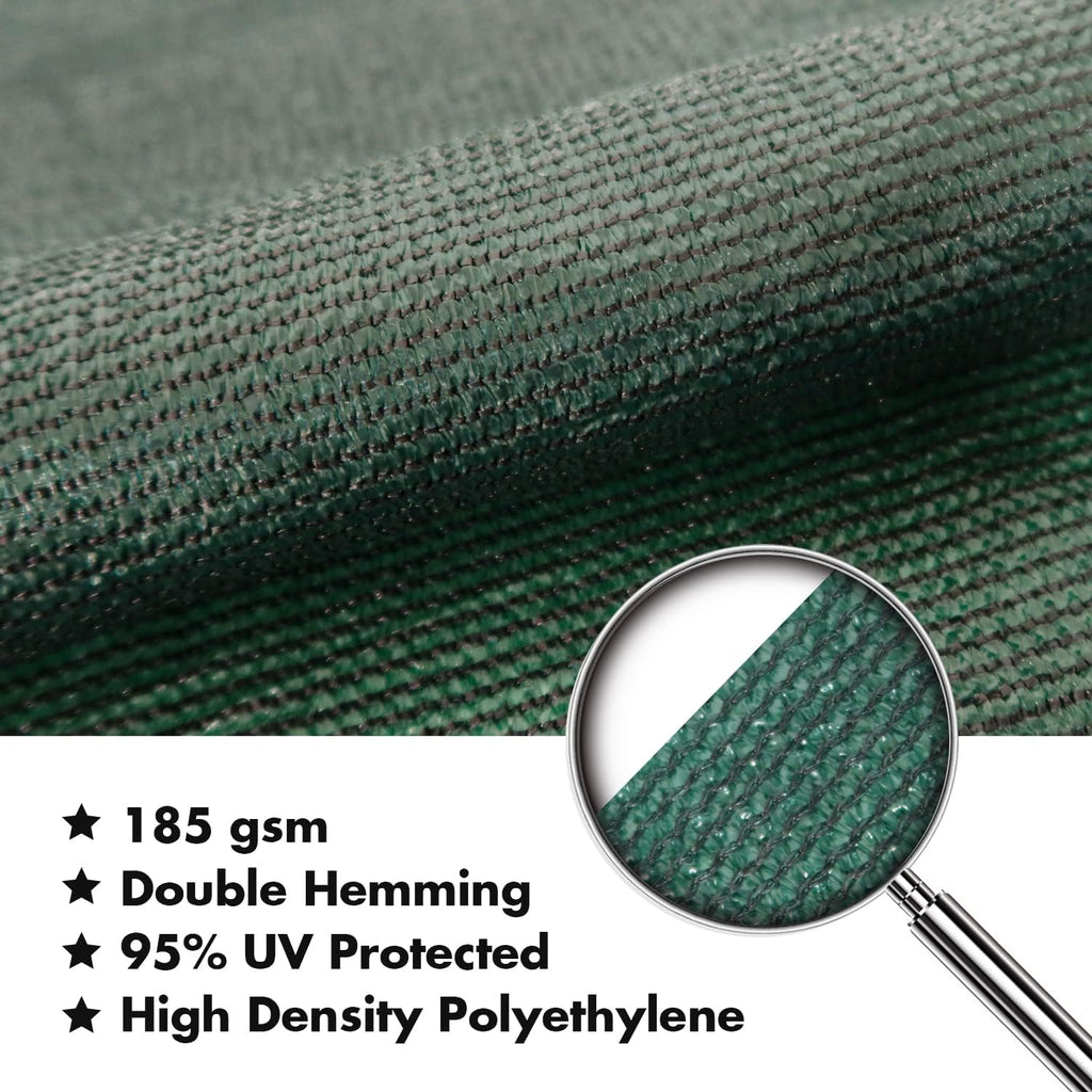 KANAGAWA 10'X15' Dark Green Custom Size Sun Shade Sail Rectangle UV Block Canopy Cover for Patio Backyard Lawn Garden Outdoor (Customized Available)