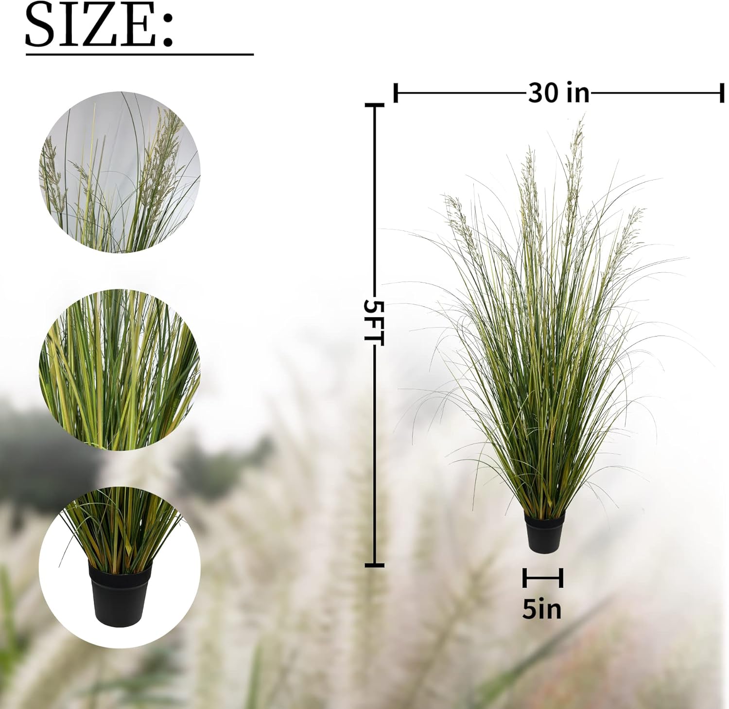 Artificial Plant 5ft Tall Artificial Grass Plant,Faux Plants Indoor Home Decorative Artificial Plants & Flowers in Pot Fake Plant, House Plant Indoor