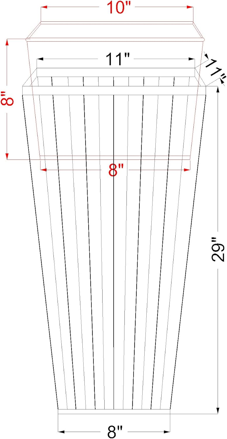 H Potter Tall Outdoor Indoor Planter Patio Deck Flower Ribbed Garden Planters Antique Copper Finish Set of 2