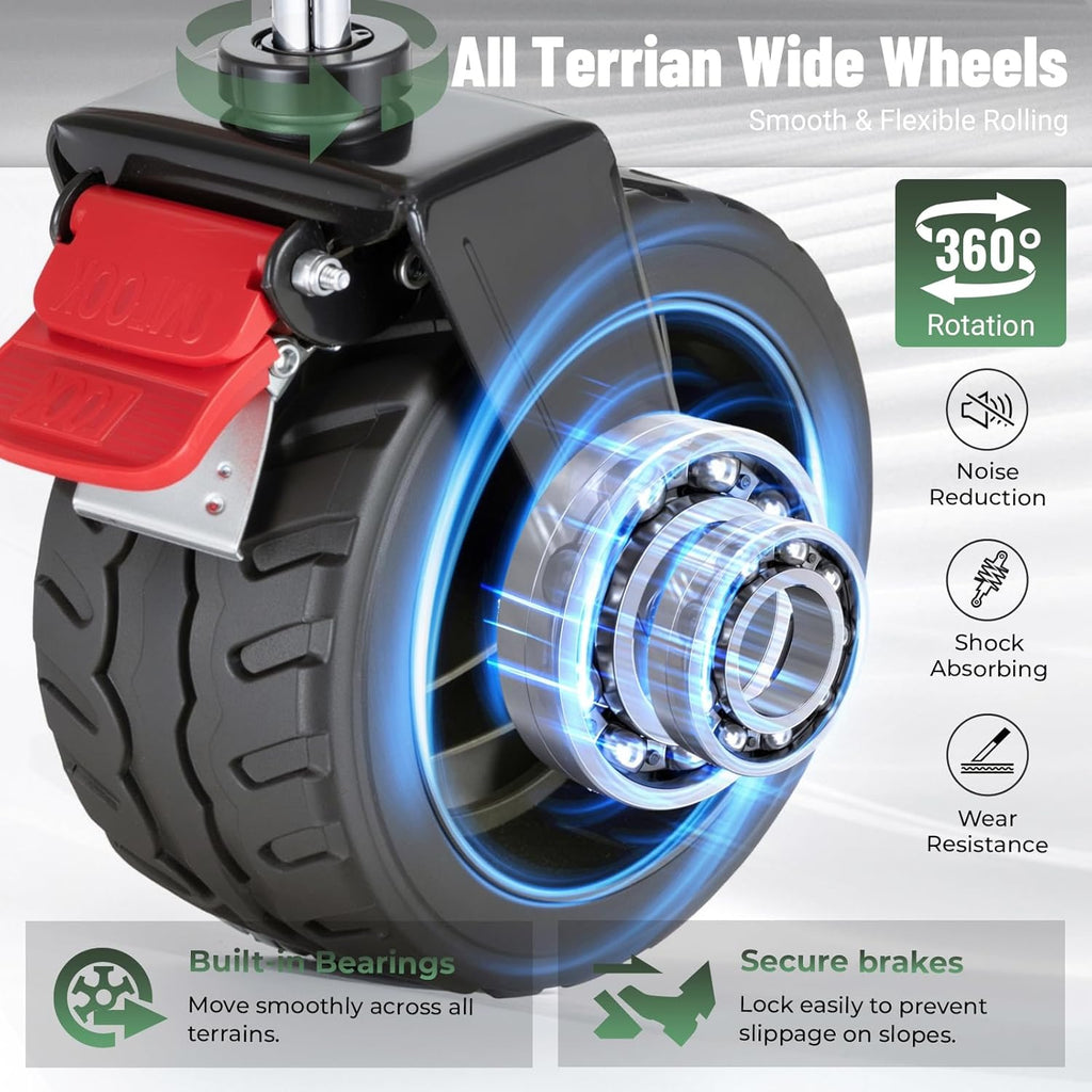 Overmont Ultra-Compact Collapsible Wagon Cart - 200L Portable Folding Wagon with All-Terrain Wheels Utility for Beach, Grocery Shopping, Camping, and Gardening – 330lbs Load Capacity Green