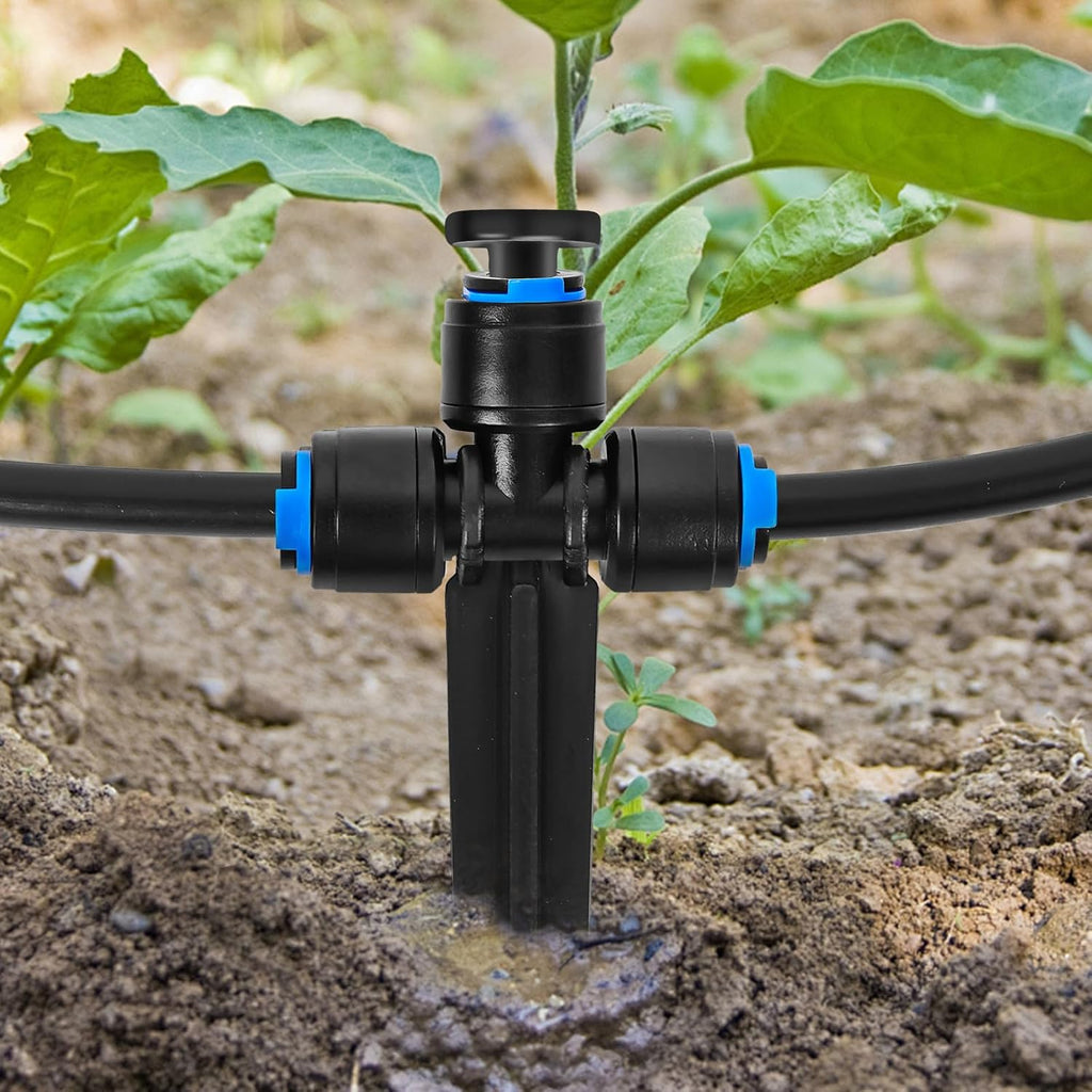 10 Pack 1/4" End Plugs for Drip Irrigation Tee Connectors, Quick Connect Universal Drip Irrigation Tubing Coupling Valve, Connector Locking Fitting for Sprinkler or Drip Irrigation System