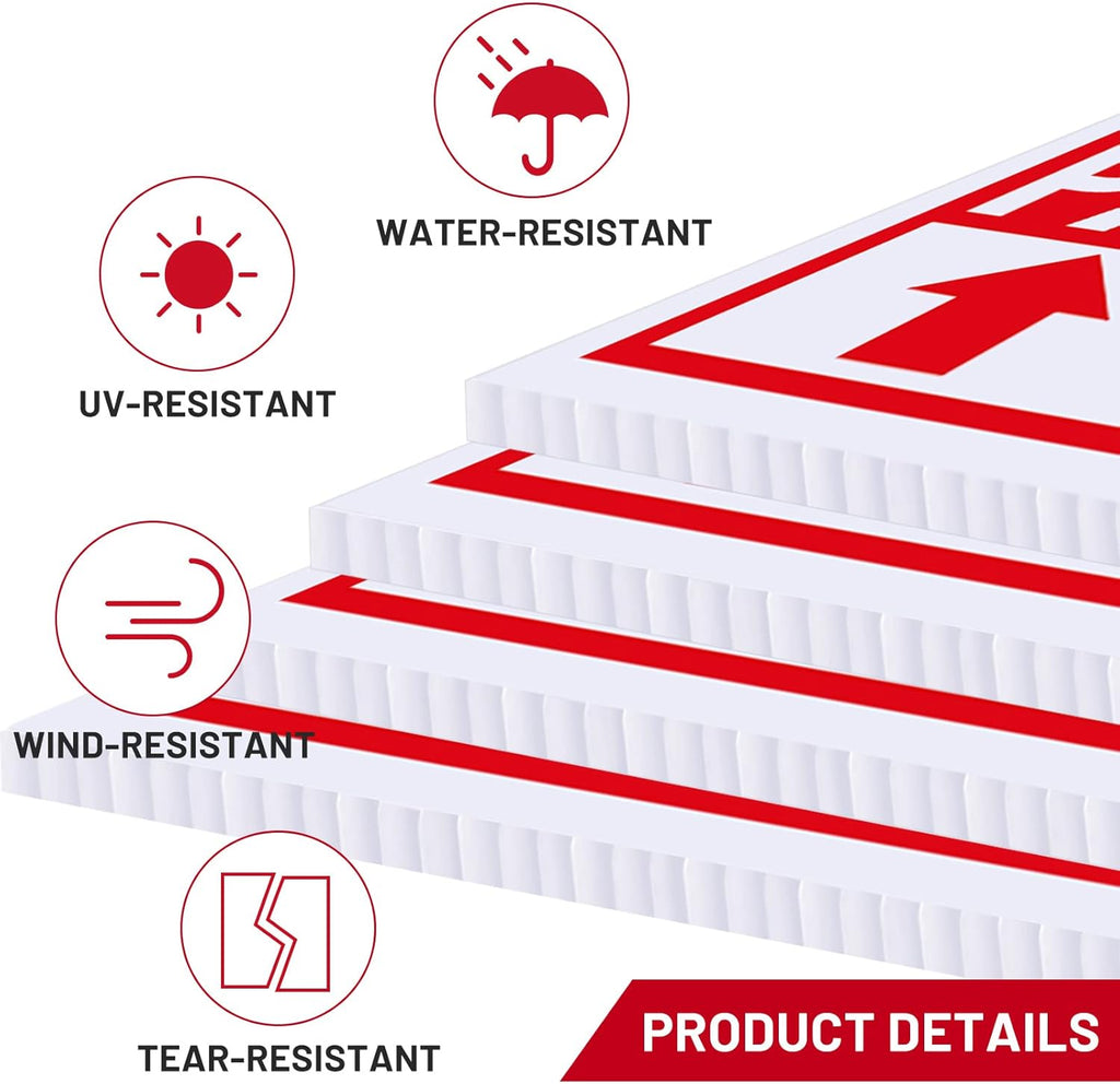 Juexica 9 Pieces 16 x 12 Inches Outdoor Event Parking Signs with Arrow Corrugated Plastic Yard Double Sided Event Signs Outdoor Directional Guest Parking(Red)