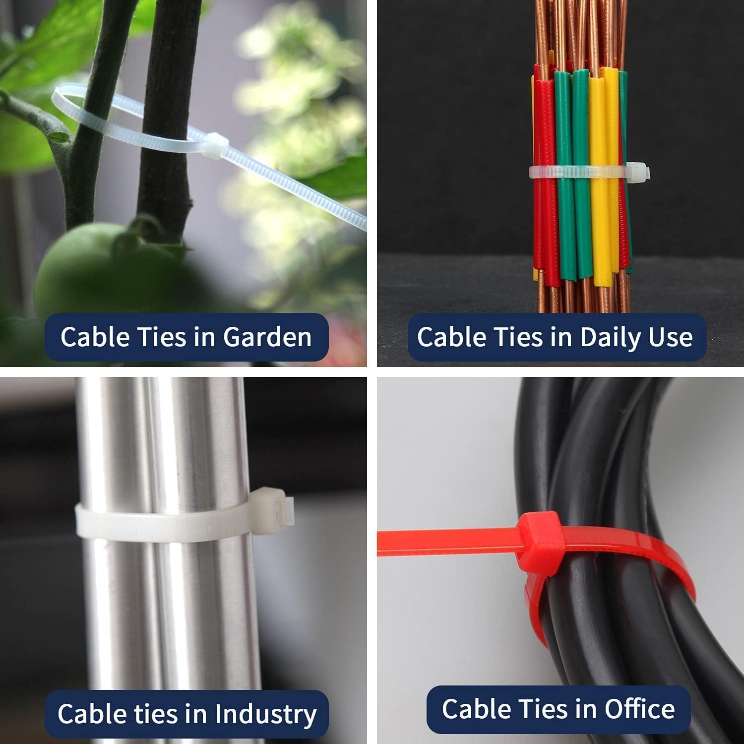 XINGO 1000 PCS Brown Zip Ties 12 Inch, 60 LBS Tensile Strength, Self-Locking Nylon Plastic Nylon PA66 Wire Ties for Indoor and Outdoor Use