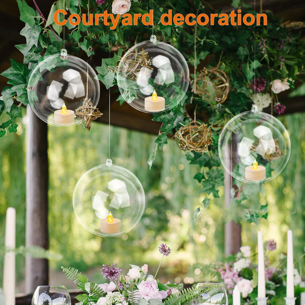 20 Pcs 5.5 Inch Clear Acrylic Fillable Balls, Christmas DIY Fillable Ornaments Balls, Acrylic Ornaments Ball for Christmas, Holidays, Weddings, Parties, and Home Decor