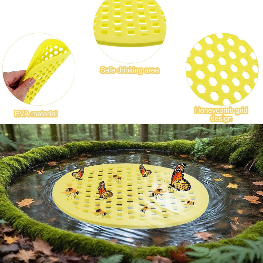 4 Pack Floating Bee Watering Station for Garden, Butterfly Feeder Bee Waterer Wildlife Baths Pollinator, Outdoor Pool & Garden Decor(Classic Round)