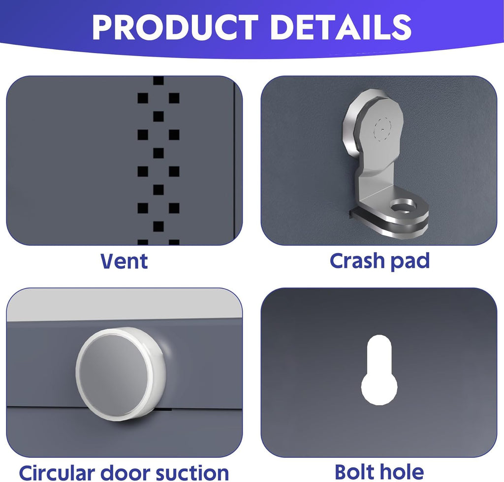 Metal Lockers - 71" Height Steel Lockers for Employees with 6 Door Storage Locker for Employees Gym School Home Office Garage - Assembly Required