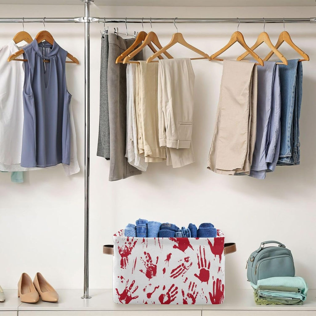 Skull Hand Rectangular Storage Basket Organizer Bin Shelf Baskets For Clothes Gifts For Home Office Dorm