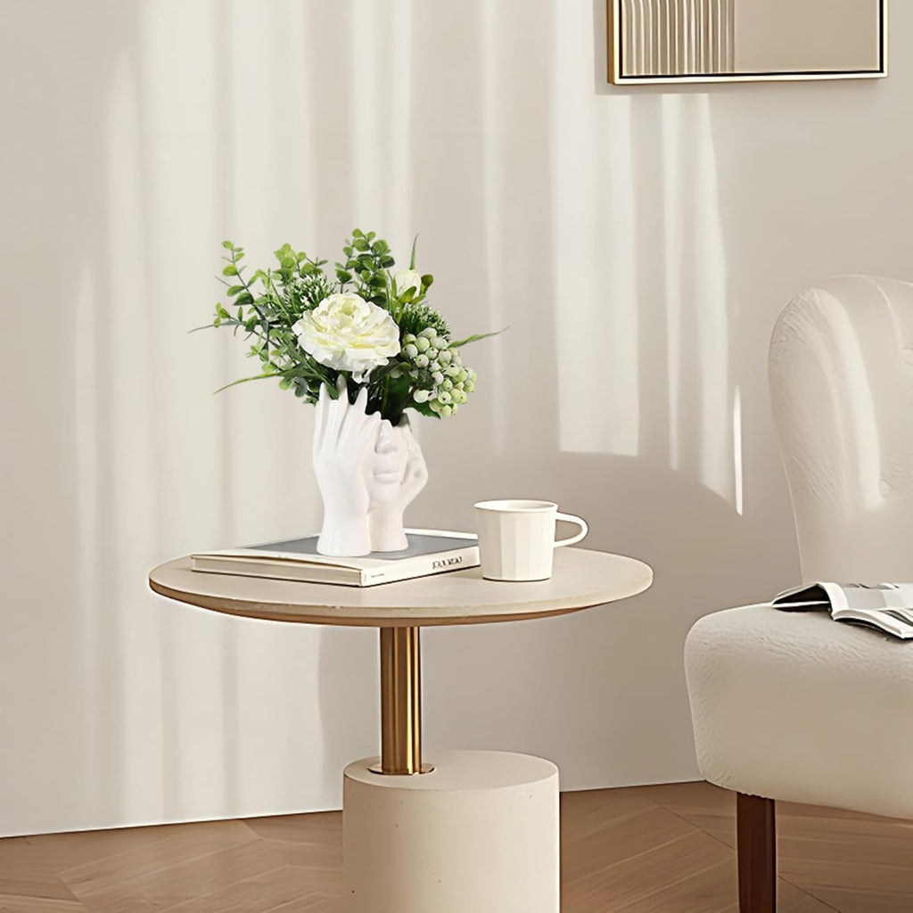 BrownLove Ceramic Face Vase White Flower for Decor Female Form Art Vase Modern Decorative Centerpiece for Table Shelf Living Room Office Bedroom