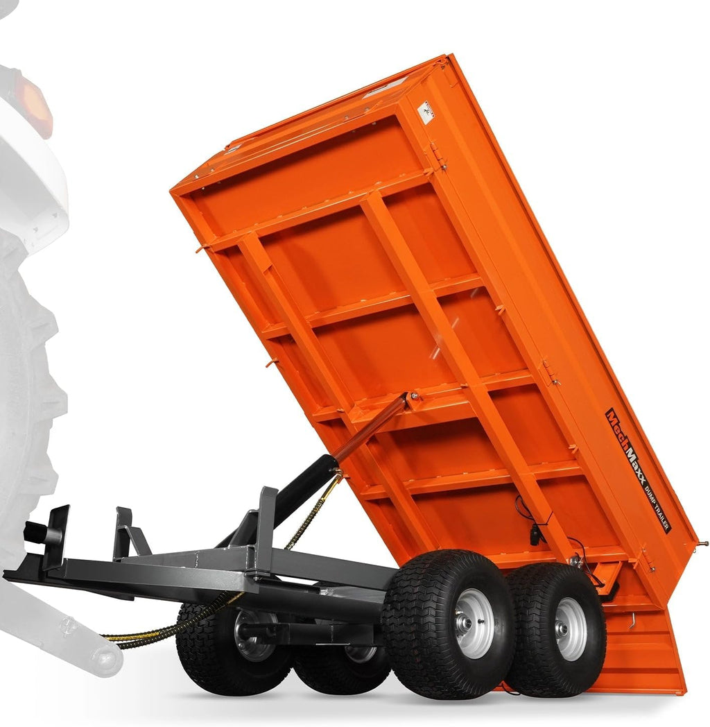 2-Ton Capacity Hydraulic Dumping Heavy-Duty Dump Dumper Cart Agricultural Farm Trailer Cart Mechanical Trailer with Tail Light