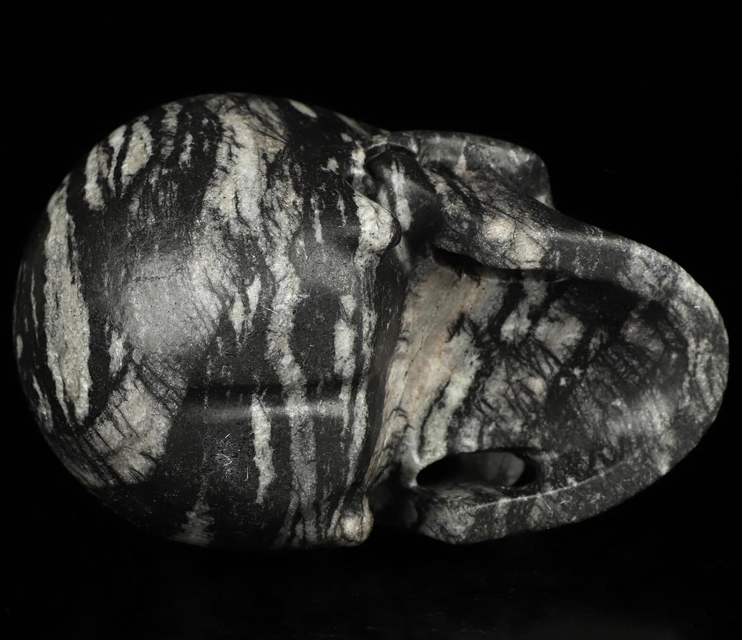 Skullis 5.0”Picasso Jasper Crystal Skull, Hand Carved Gemstone Fine Art Sculpture, Reiki Healing Stone Statue.2634.