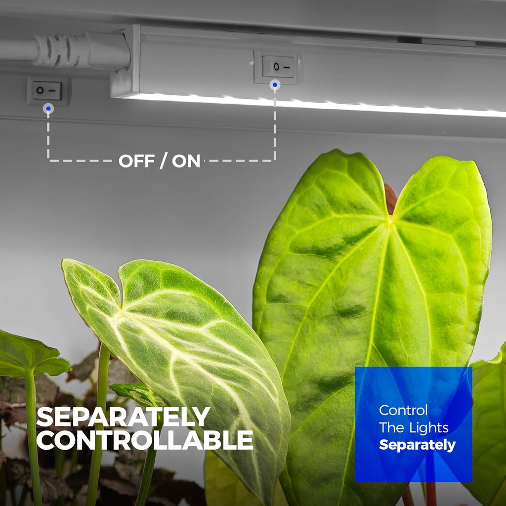 Barrina T5 Grow Lights, 5000K Full Spectrum Plant Growing Lights, 2ft 80W (8 x 10W, 500W Equivalent), LED Grow Light Bulbs, Plant Lights for Indoor Plants, Greenhouse, Plug and Play, 8-Pack