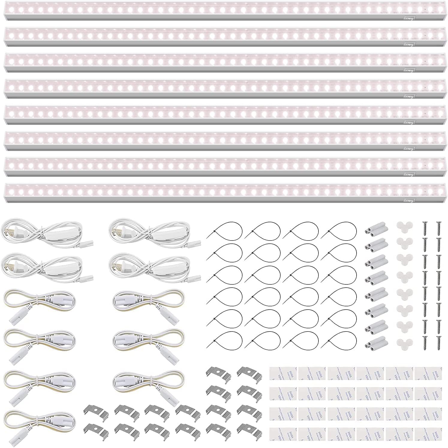 Barrina T5 Grow Lights for Indoor Plants, Full Spectrum LED Grow Light, 2FT 80W (8 x 10W), Plant Lamp for Indoor Growing, Seed Starting, Pinkish White, 8-Pack