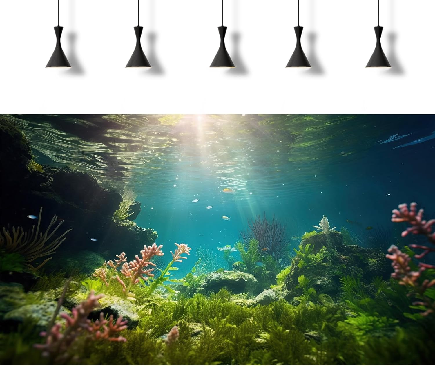 Ocean Floor Fish Tank Background Under The Sea Aquarium Background Underwater Aquatic Plants Sunray Terrarium Backgrounds Deep Sea Rock Tropical Aquarium Fish Tank Backgrounds Decors 48x20in