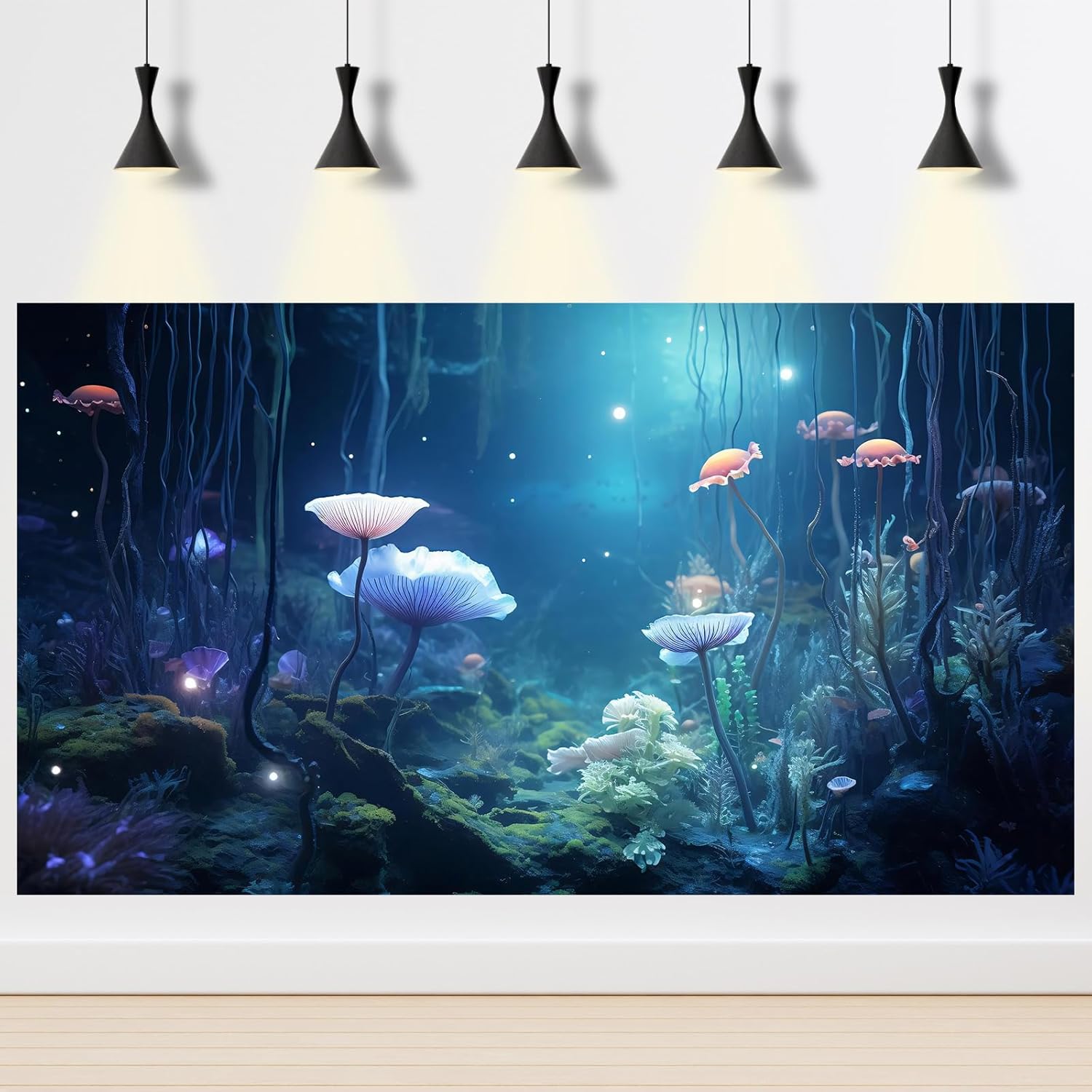 Aquarium Background Surreal Underwater Garden Fish Tank Background Lush Moss Aquatic Plants Tropical Style Landscape Terrarium Tank Backgrounds Under Sea World Aquarium Tank Wallpaper Poster 72x18in