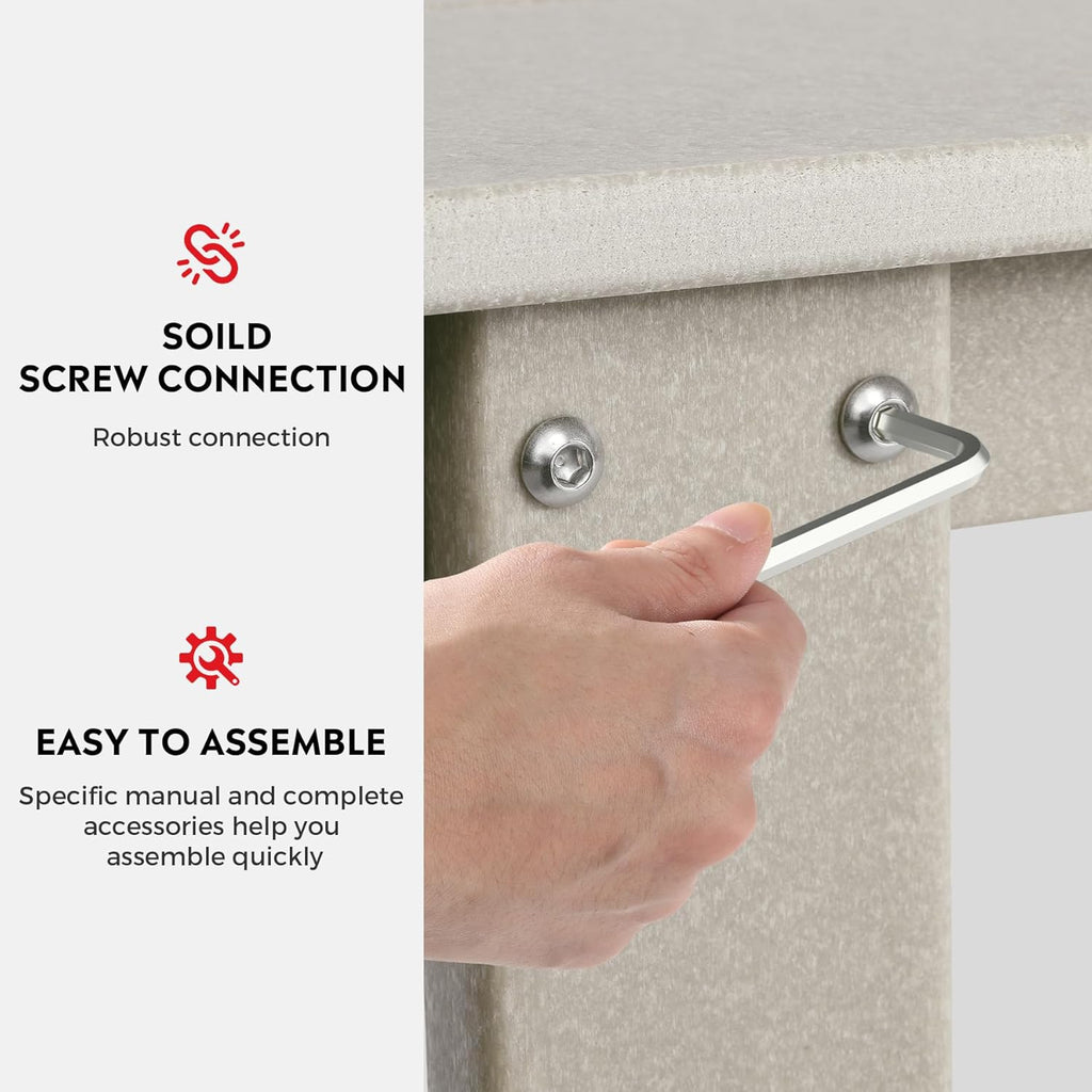 Garden Bench, Front Porch Bench Entryway Park Bench, Patio Backless Garden Seat for Outdoors/Indoor, Low Farmhouse Bench, Sand