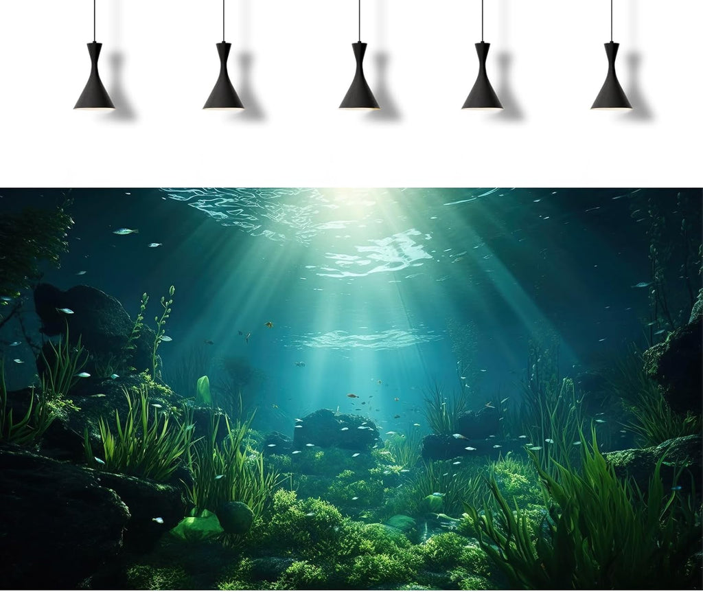 Underwater Fish Tank Background Under The Sea Aquarium Background Ocean Floor Aquatic Plants Fish Tank Backgrounds Deep Sea Sunray Tropical Aquarium Fish Reptile Tank Backgrounds 36x20in