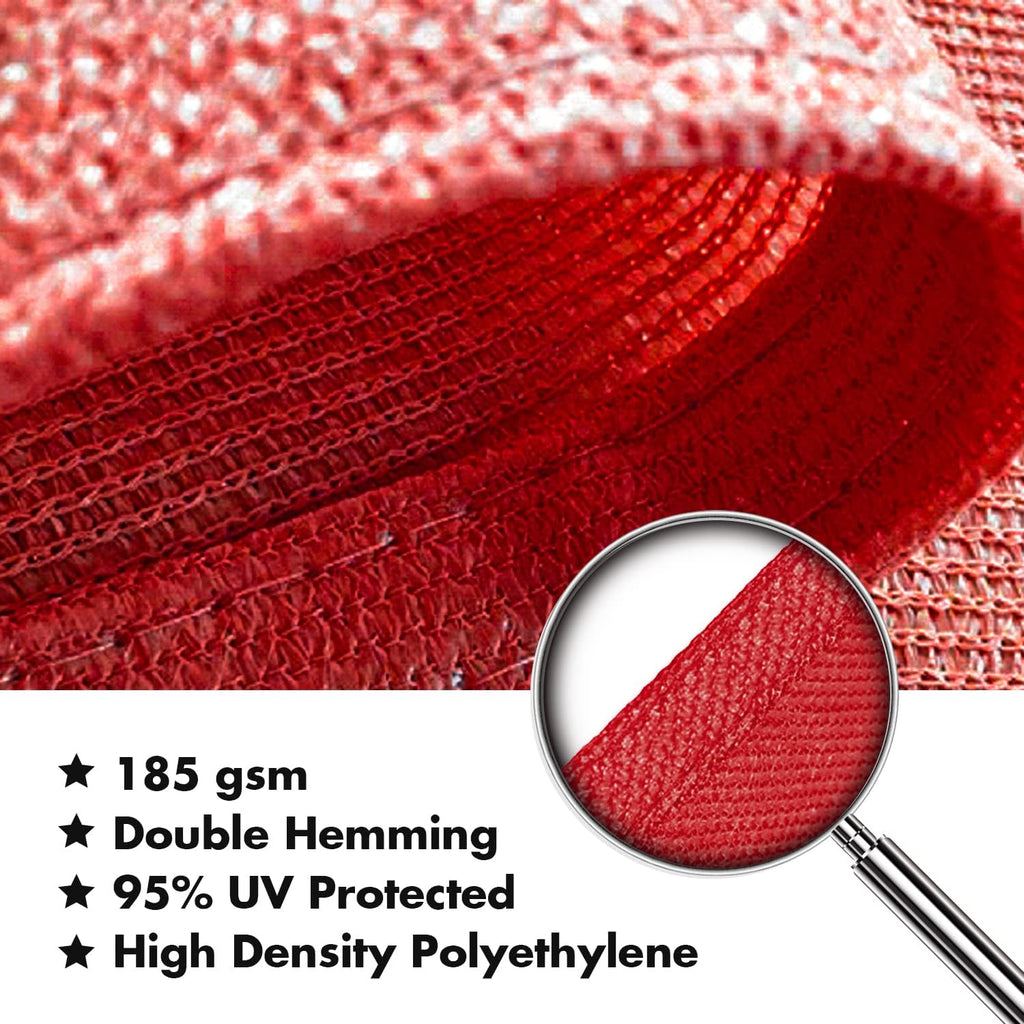 KANAGAWA Sun Shade Sail 10'x13' Scarlet Rectangle UV Block Canopy Awning Shelter Fabric Cloth Screen for Outdoor Patio Garden Backyard