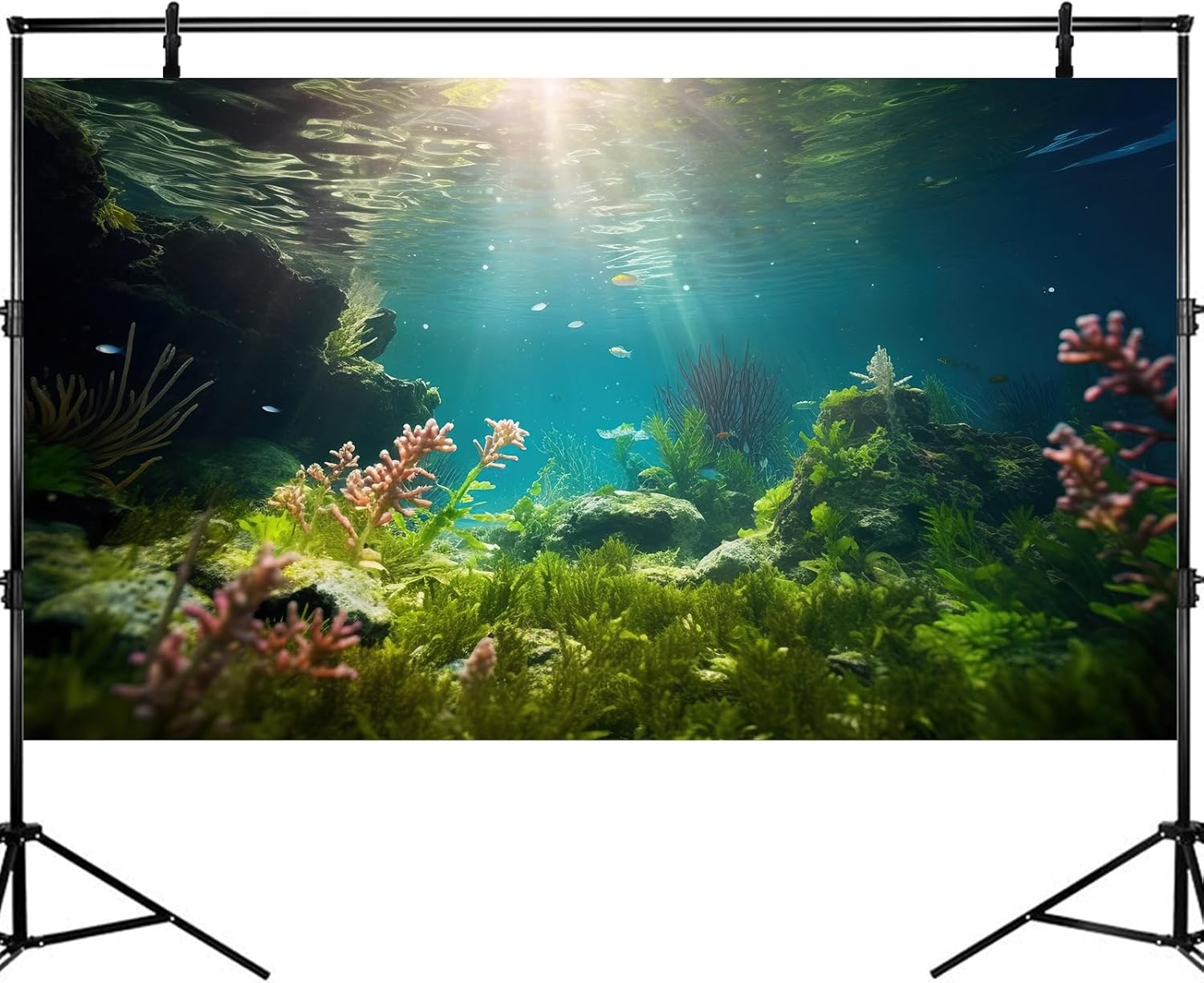 Ocean Floor Fish Tank Background Under The Sea Aquarium Background Underwater Aquatic Plants Sunray Terrarium Backgrounds Deep Sea Rock Tropical Aquarium Fish Tank Backgrounds Decors 60x24in